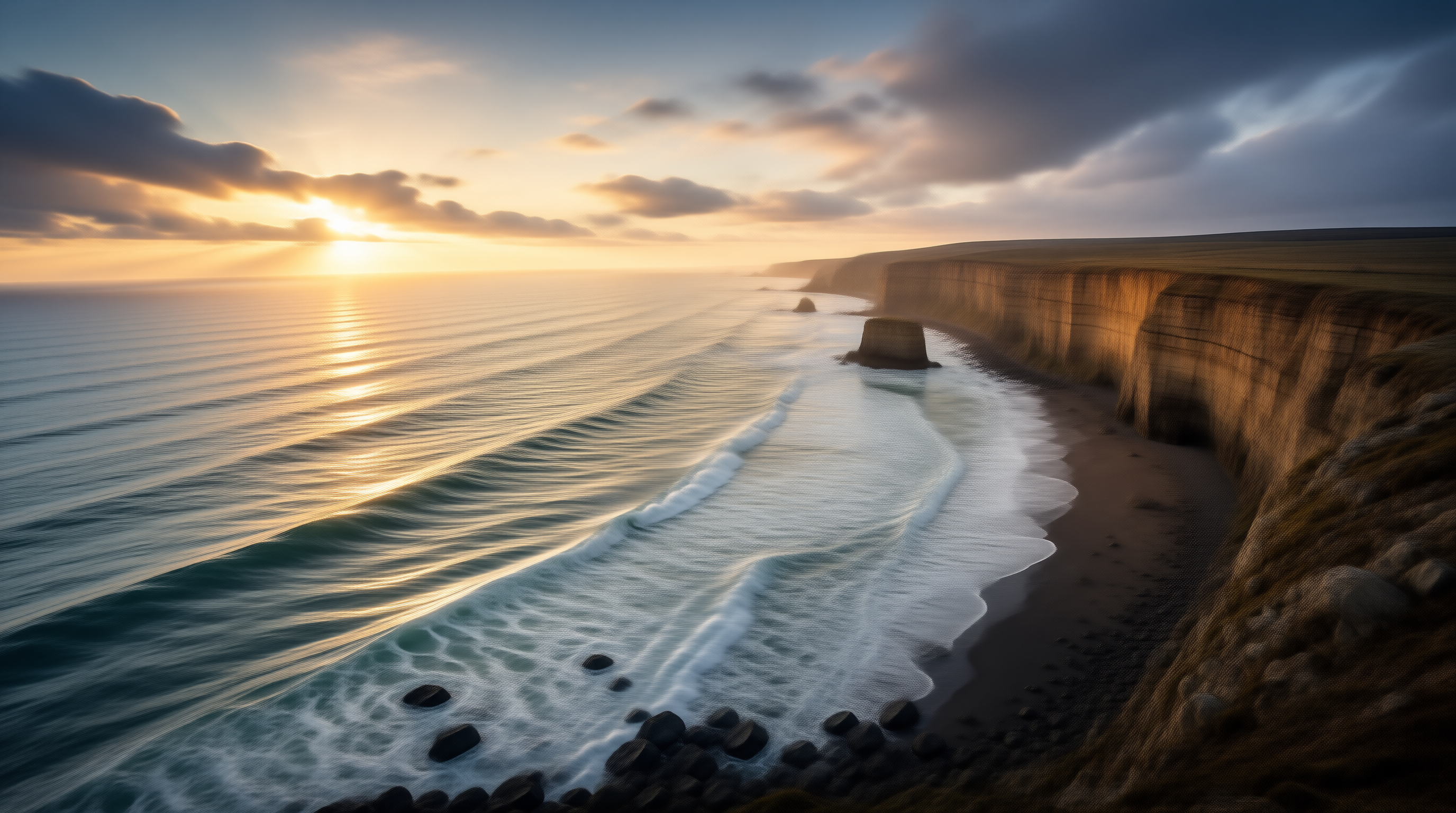 Sunset Over Coastal Cliffs