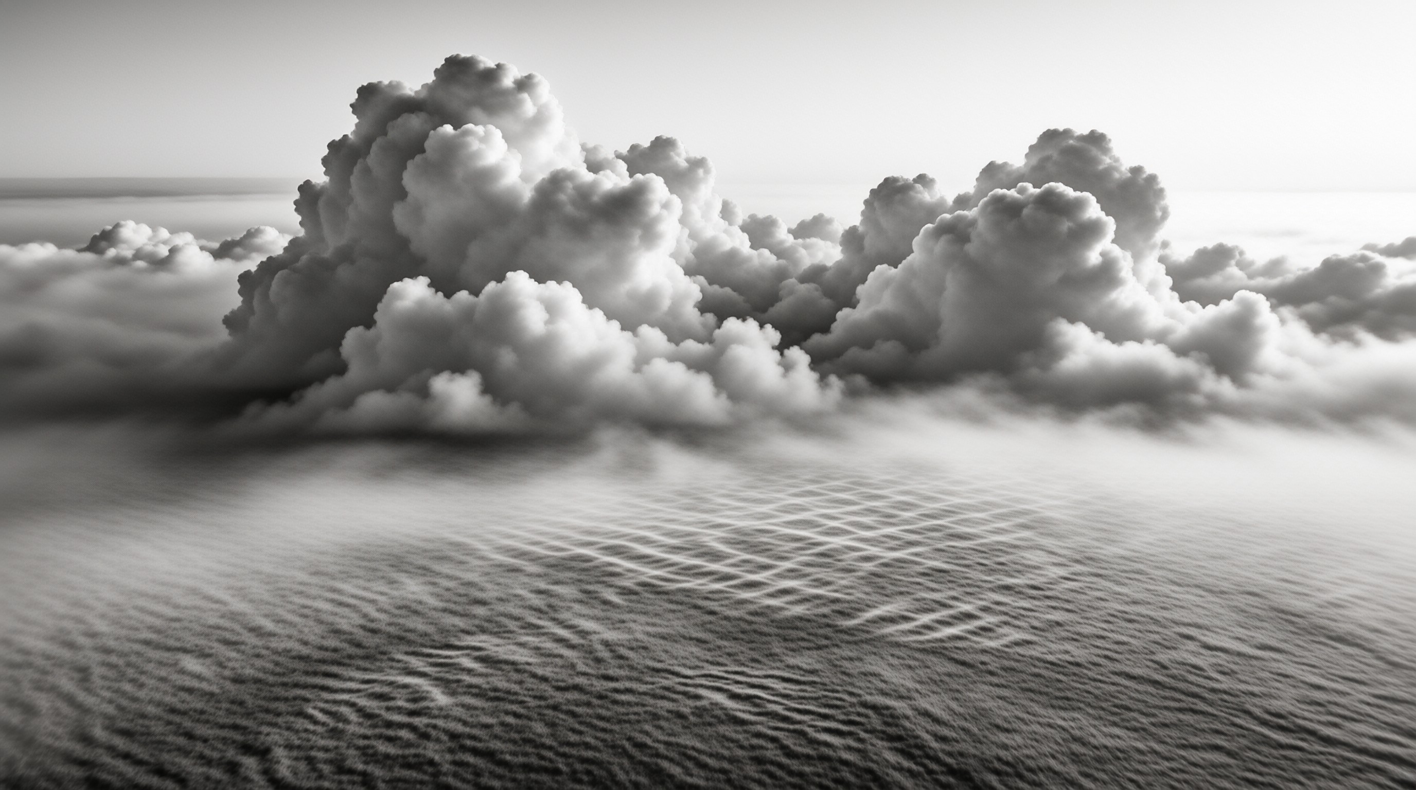 Monochrome Cloud Sea Landscape