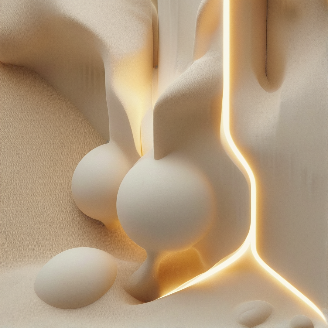Abstract Glowing Beige Forms