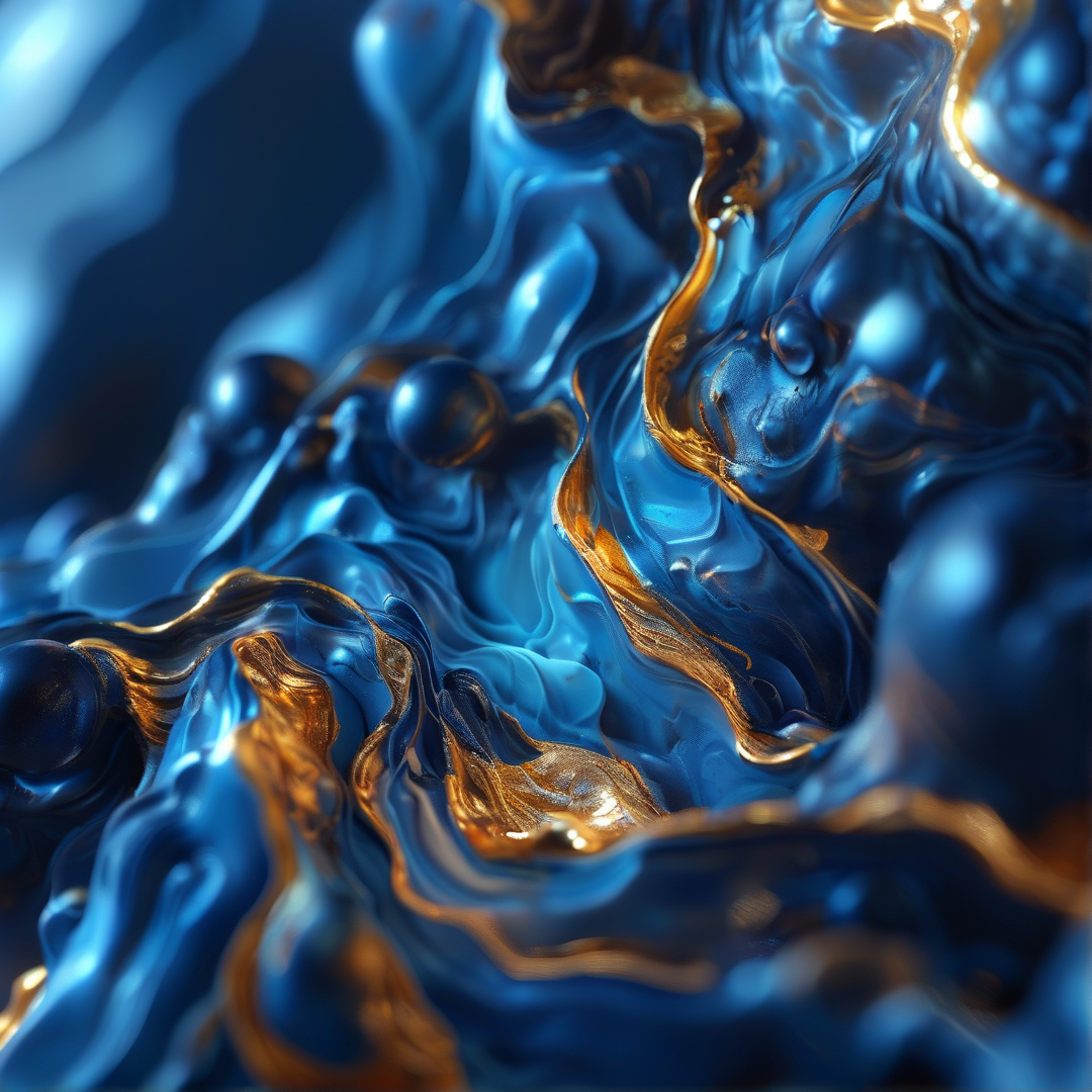 Liquid Blue Gold Flow