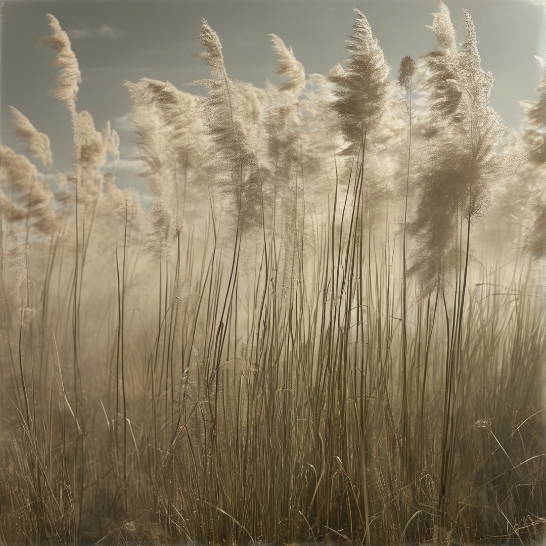 Golden Reeds in Mist