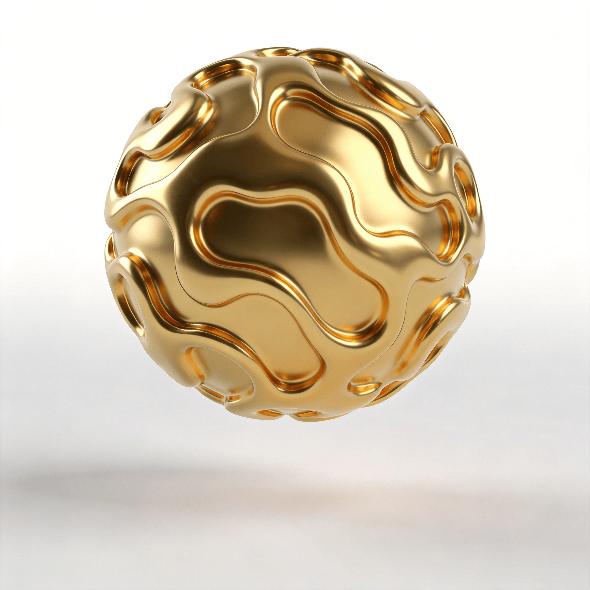 Floating Orb Minimalist — Liquid Gold Study
