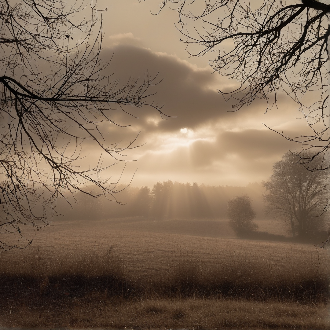 Misty Sepia Landscape