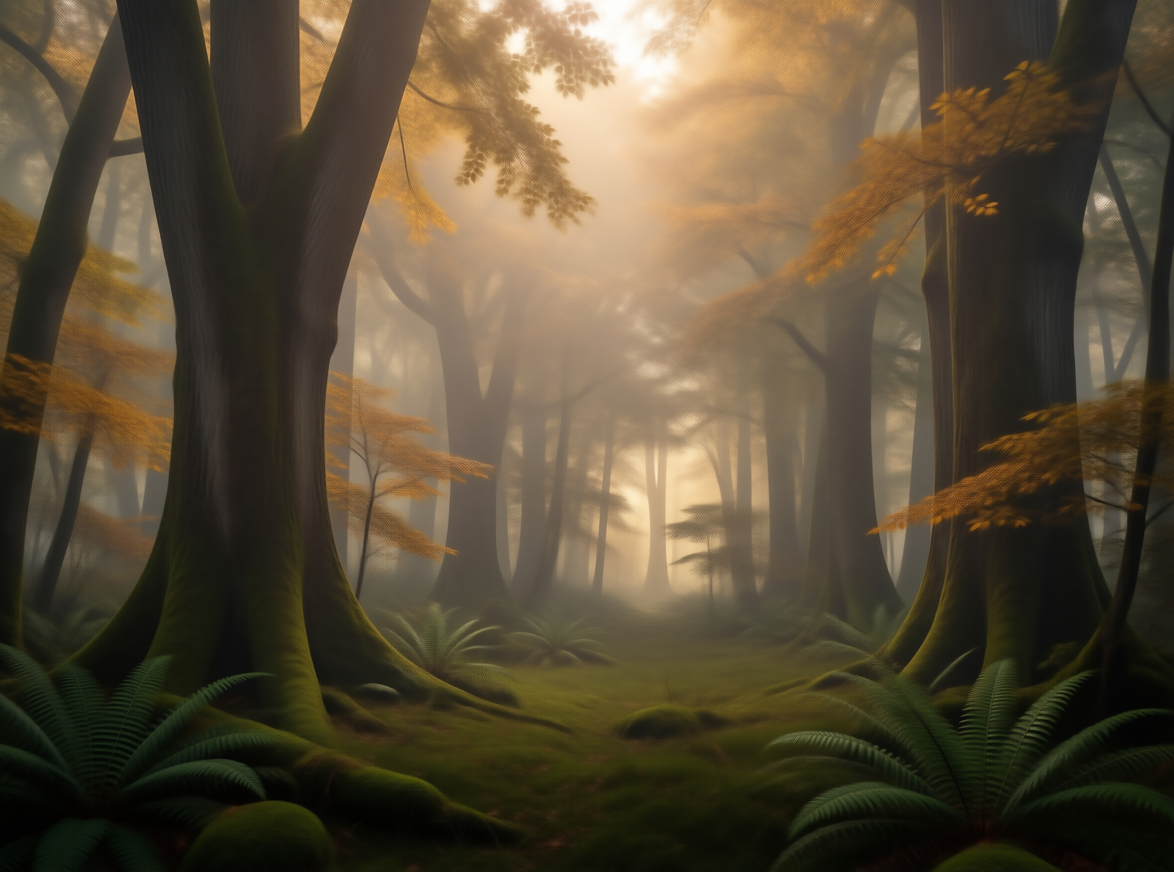 Misty Forest Scene