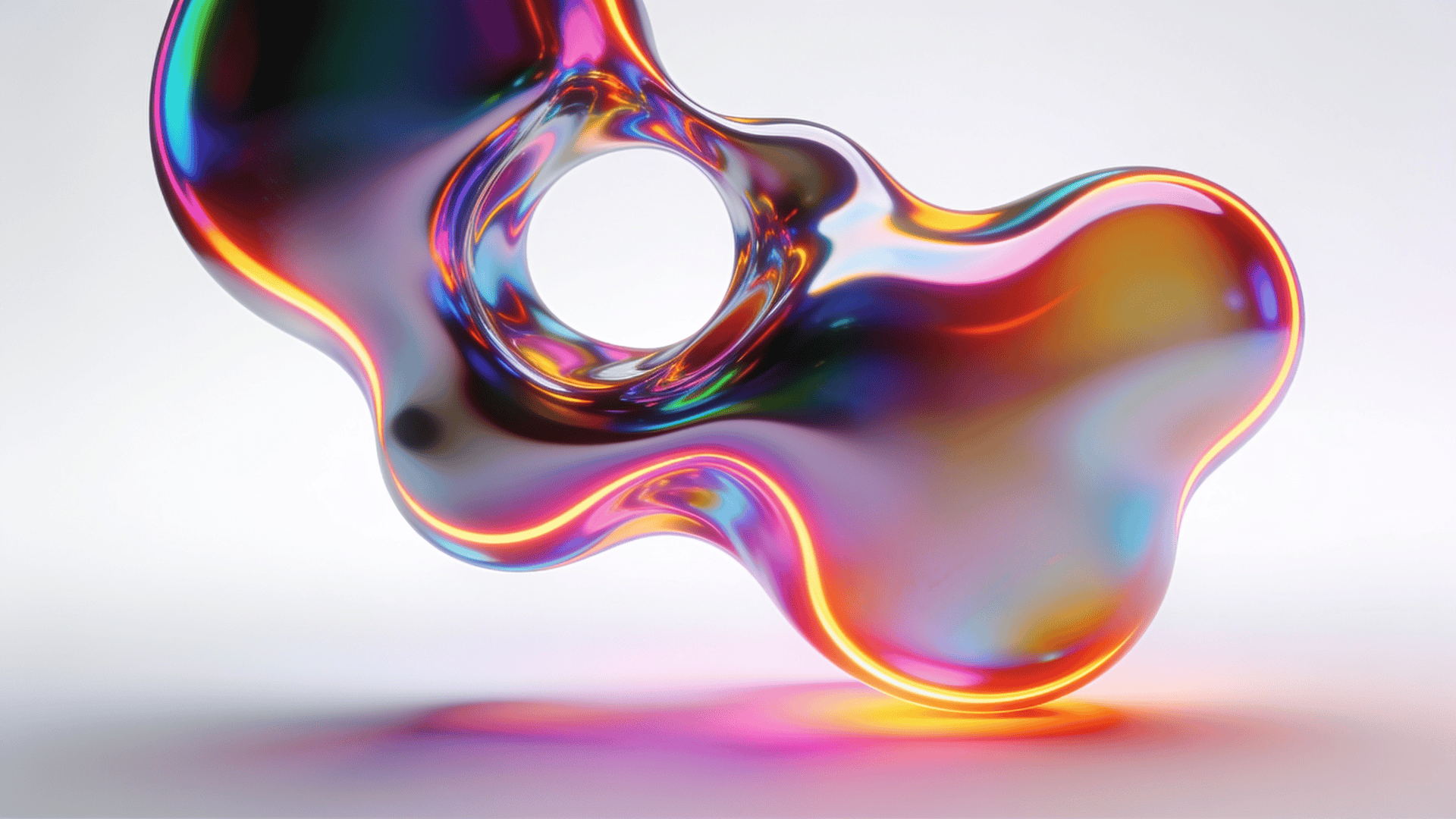Neon-Lit Fluid Blob