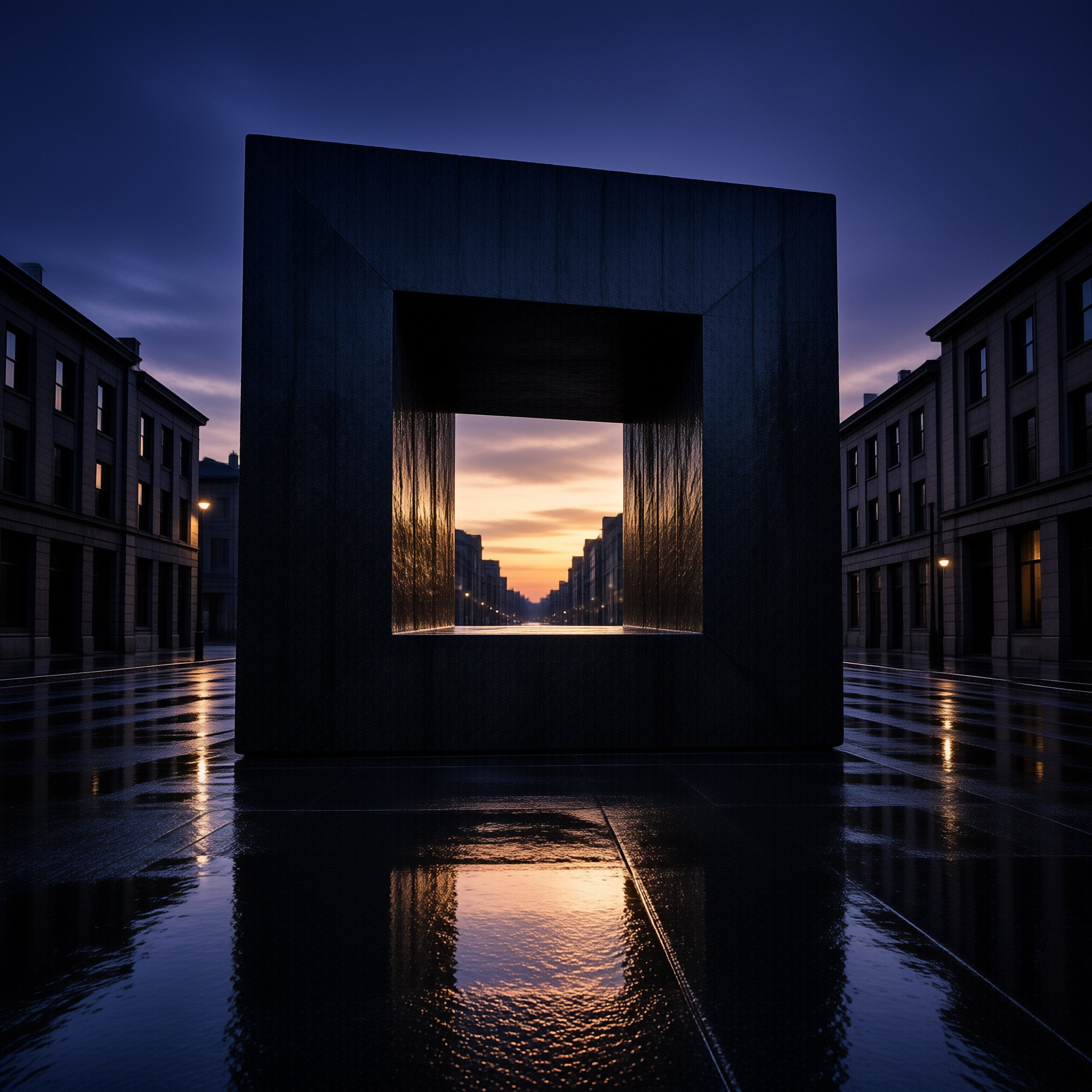 Urban Cube at Twilight