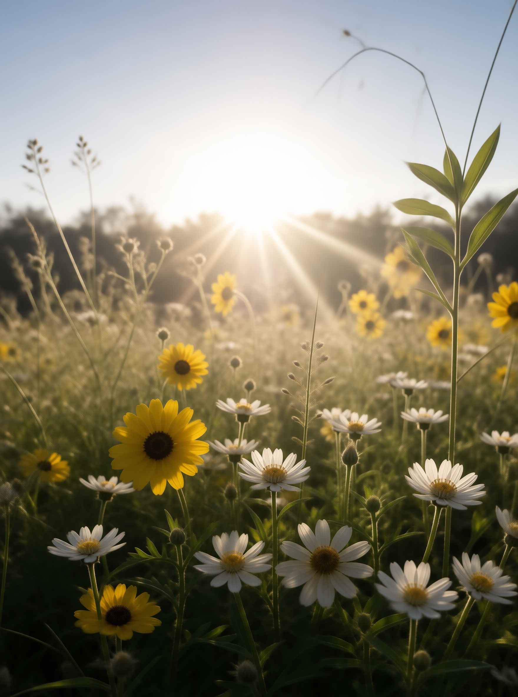 Sunlit Flower Field