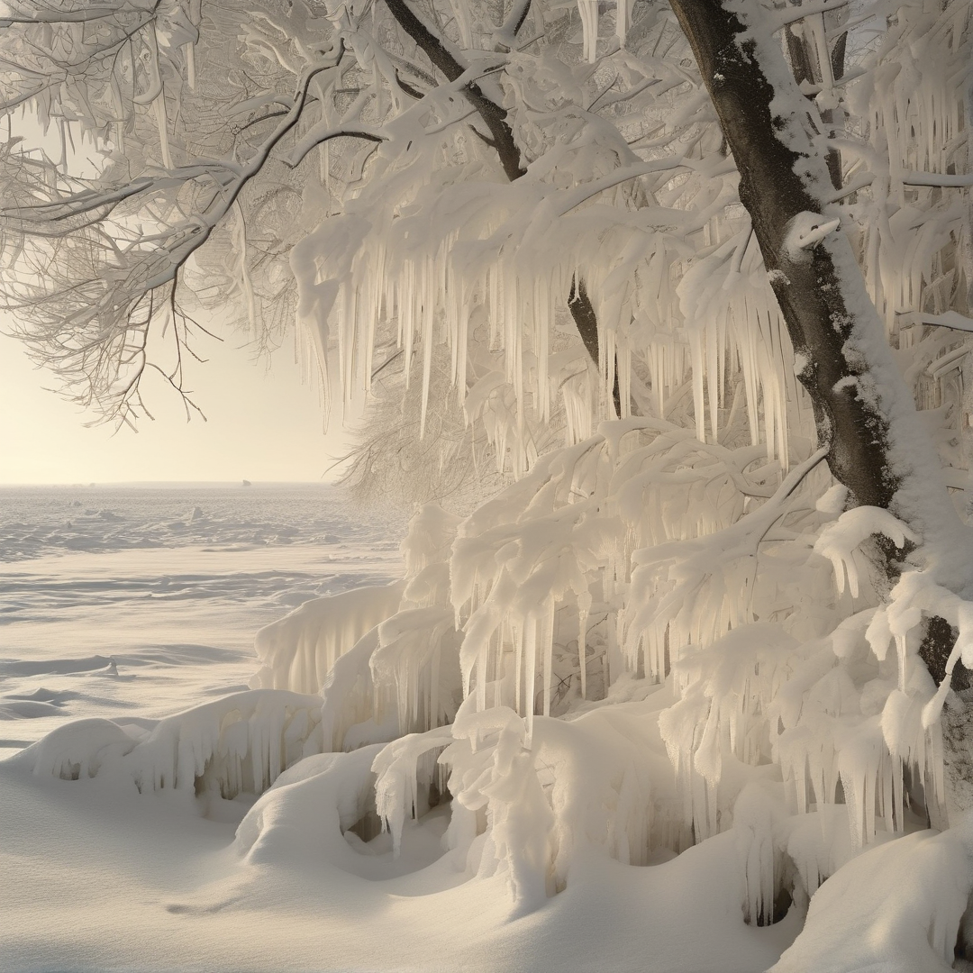 Winter Tree Covered in Ice