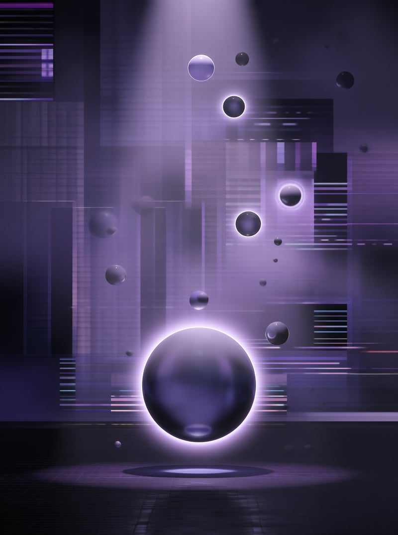 Glass Orbs — Neon Vaporwave Study