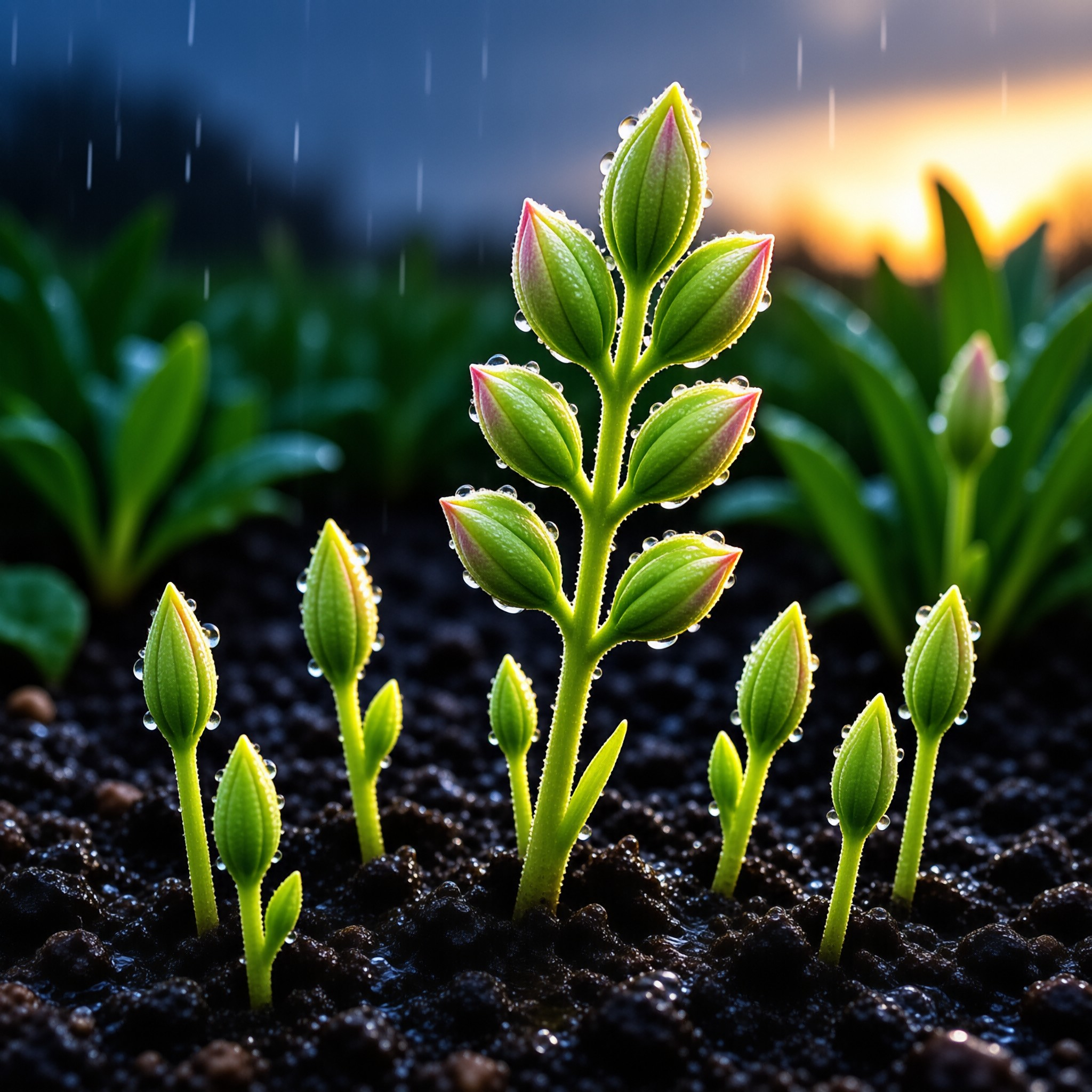 Sunset Bud Growth