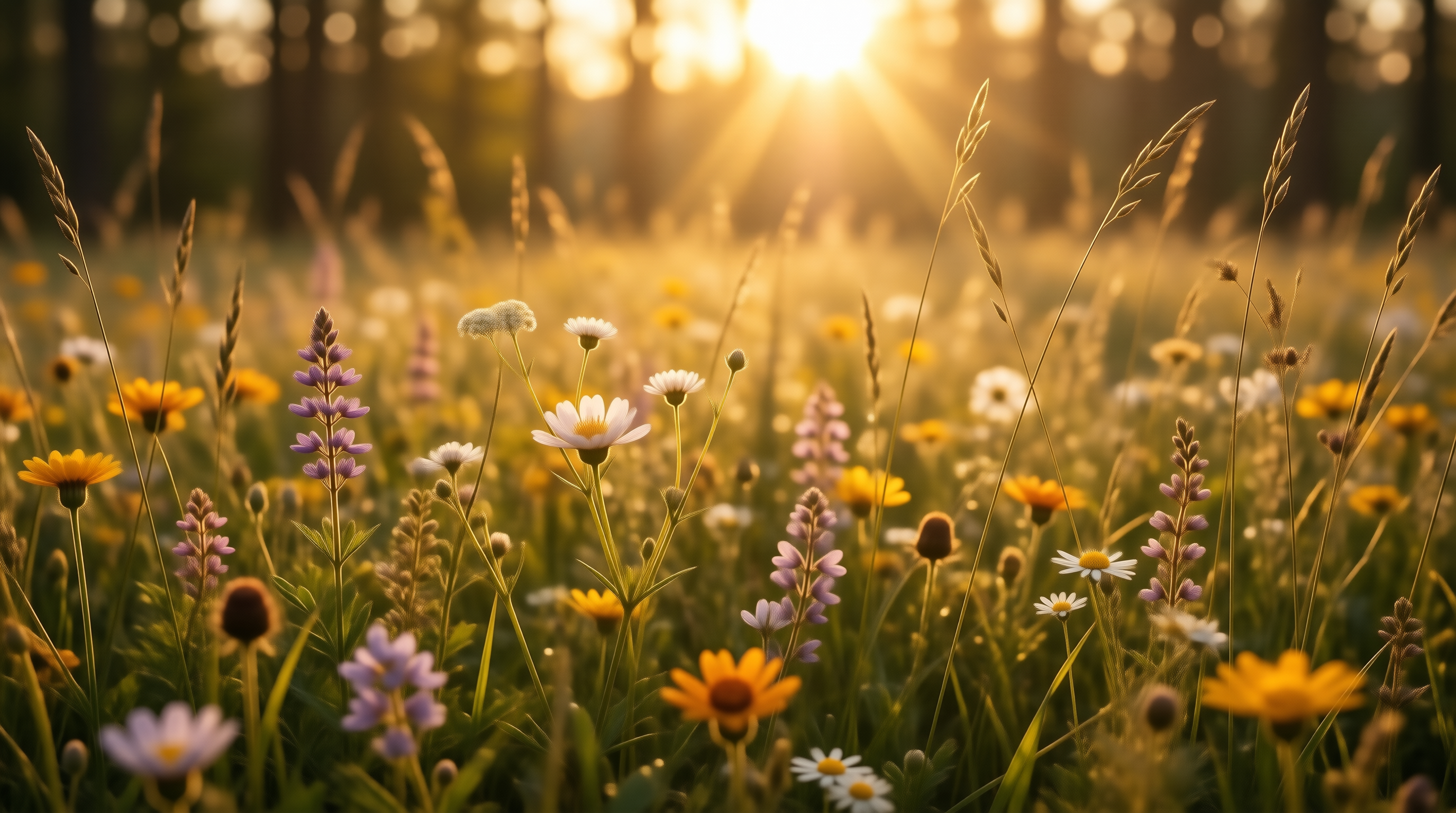 Sunlit Wildflower Meadow