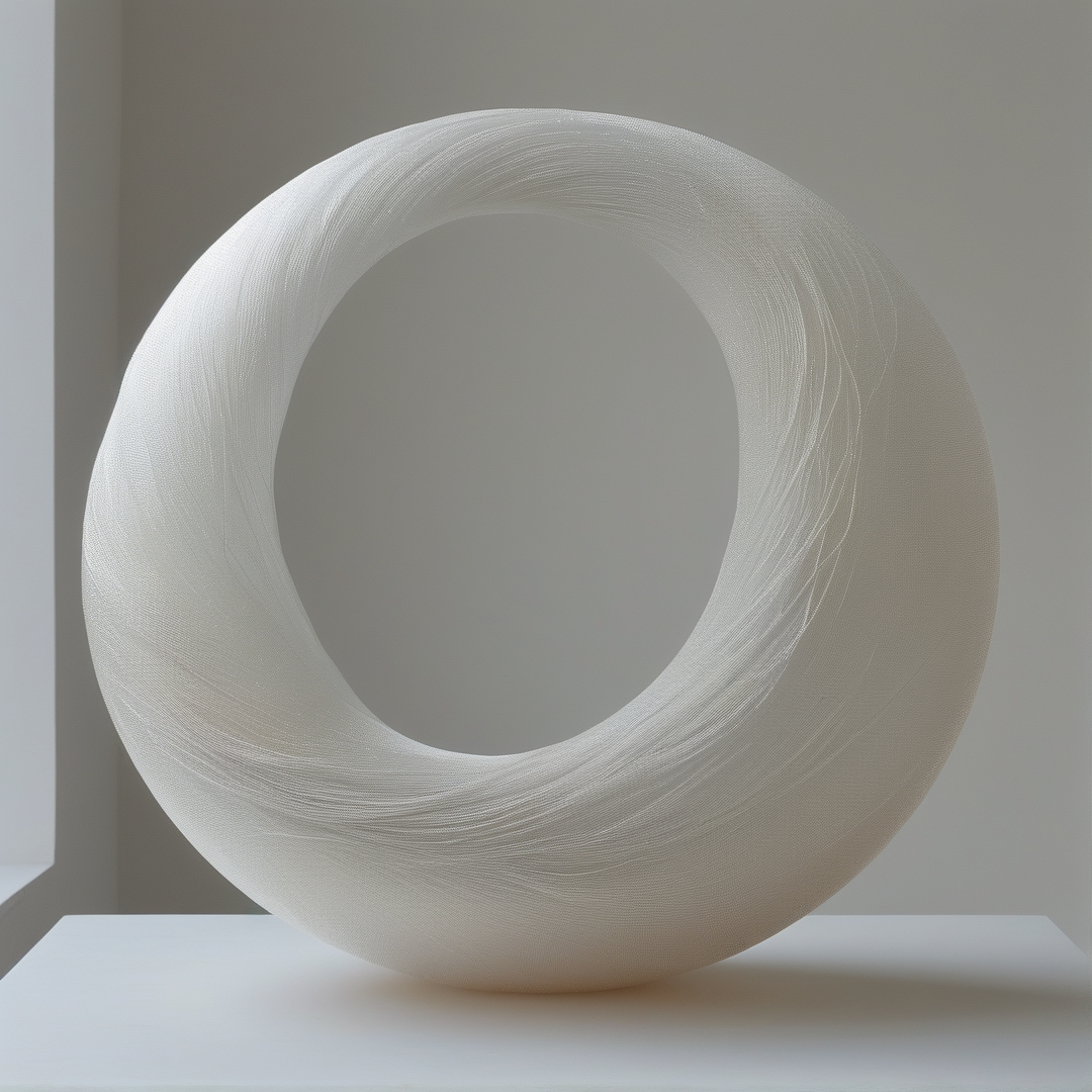 Textured White Ring Sculpture
