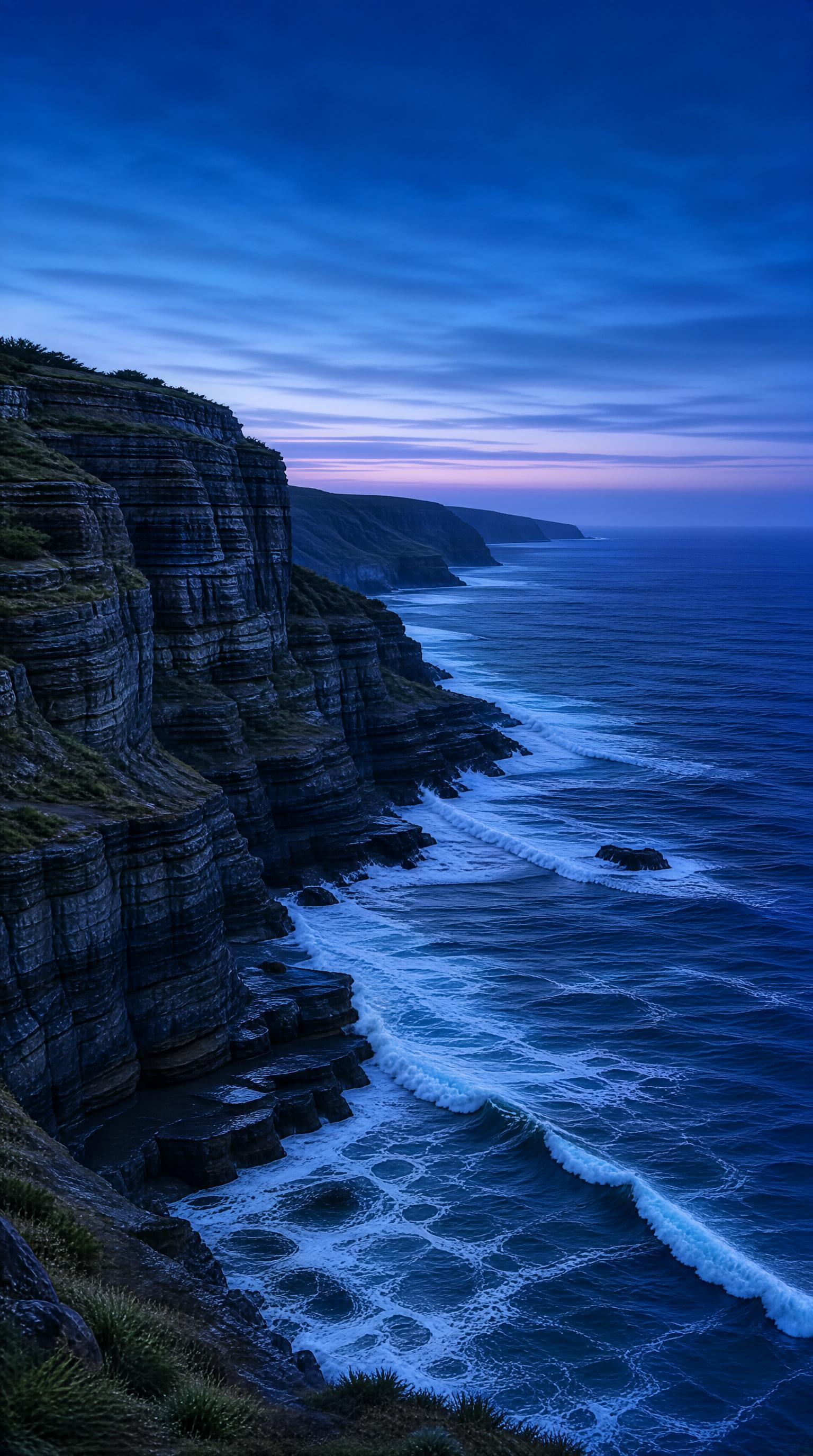 Twilight Coastal Cliffs