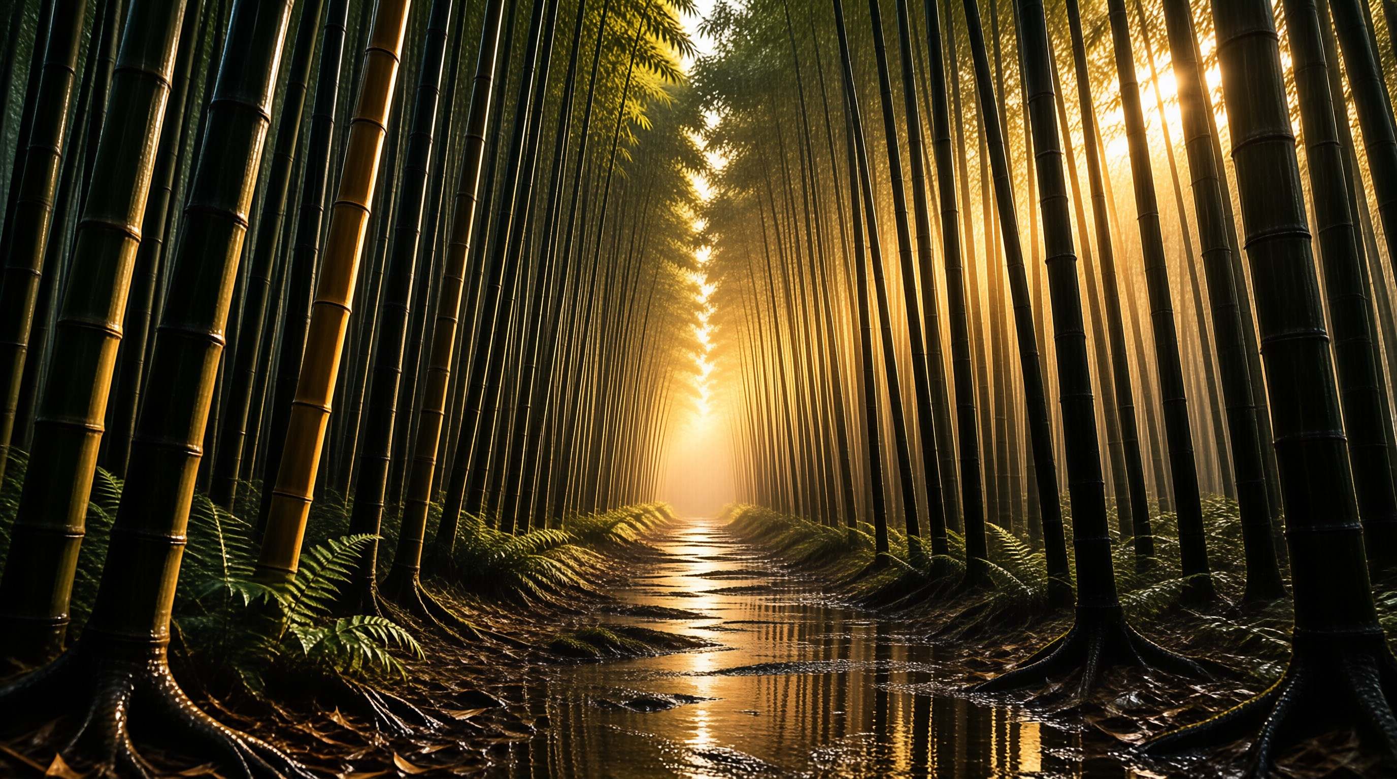 Sunlight in Bamboo Grove