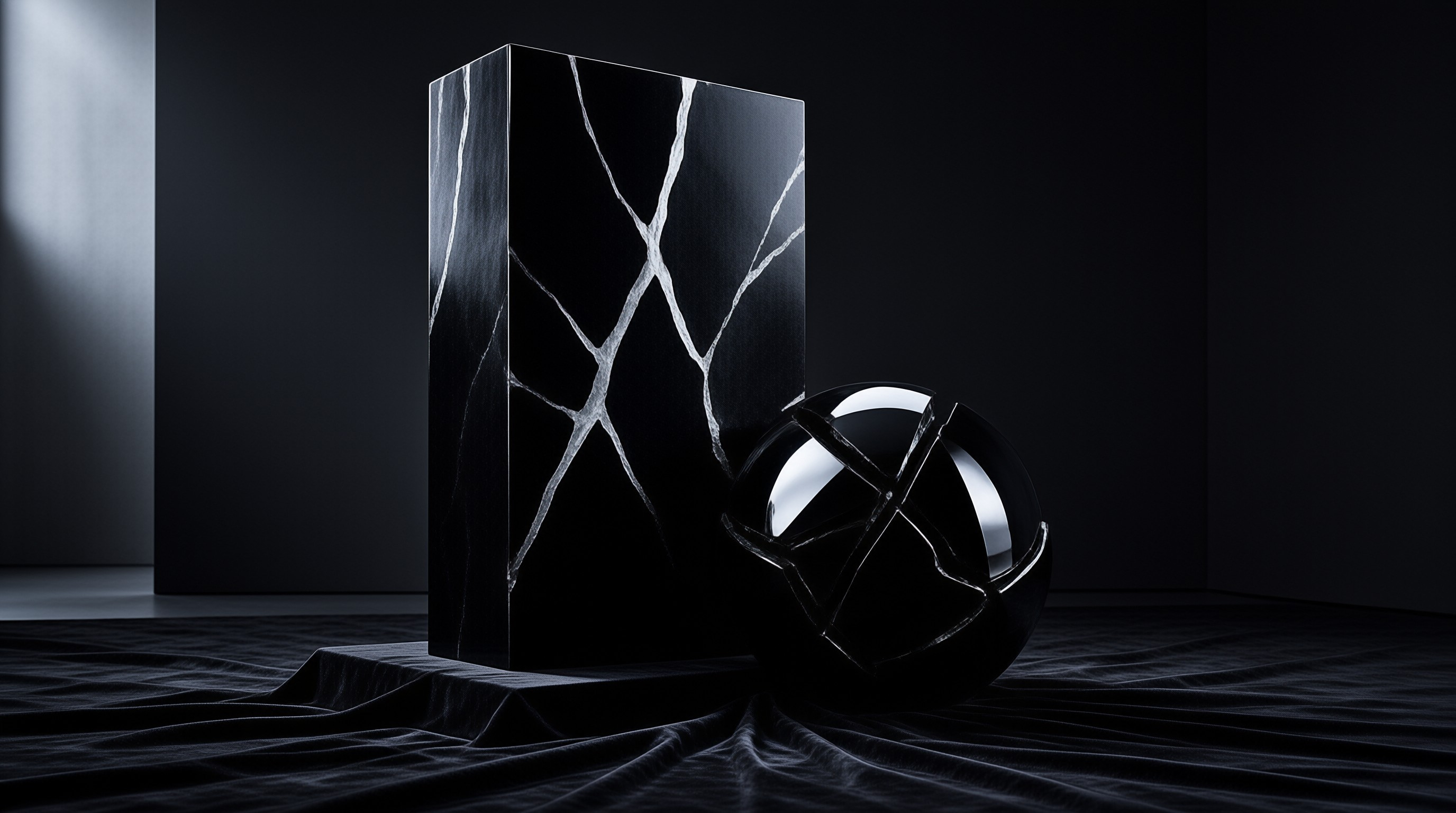 Black Geometric Sculptures