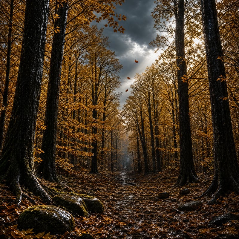 Golden Autumn Forest Trail