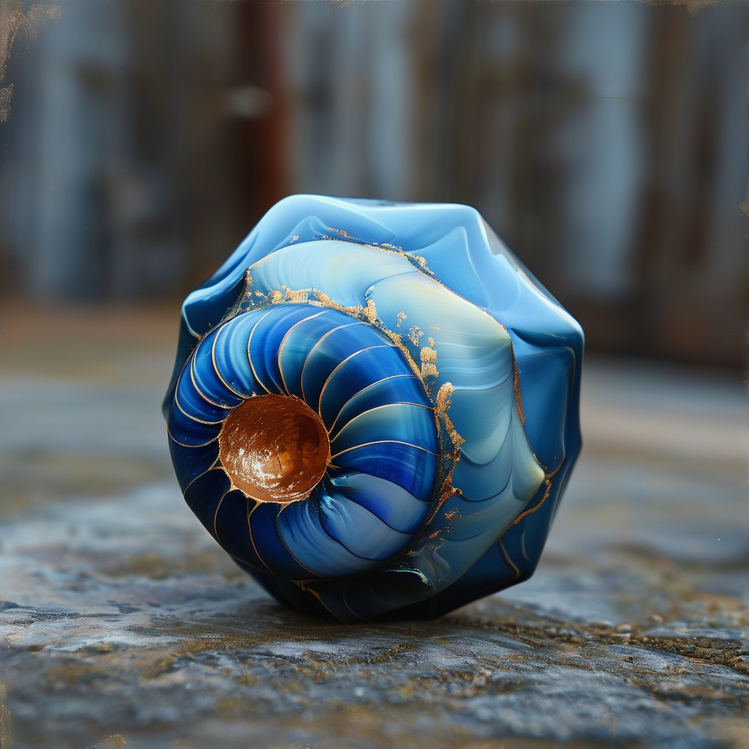 Blue Abstract Flower Object