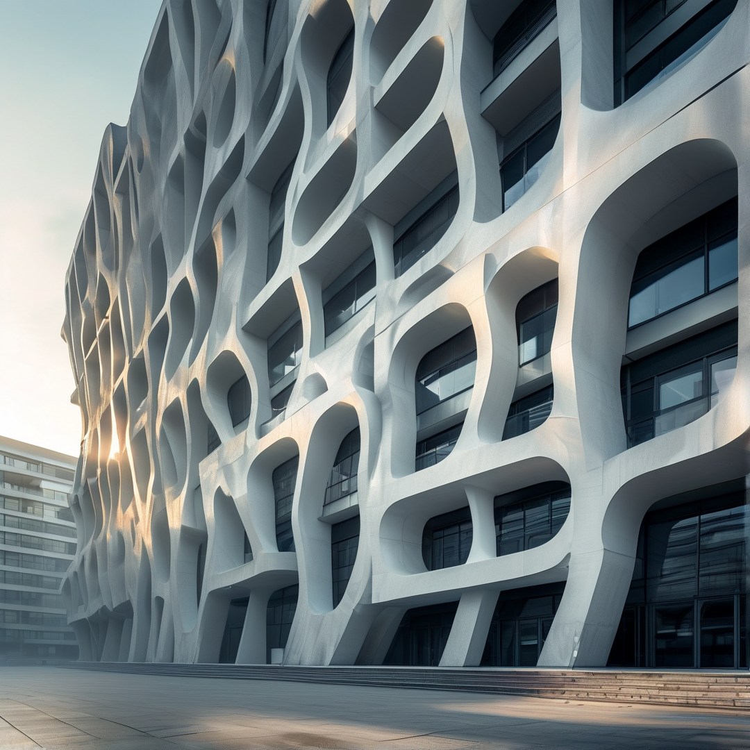 Futuristic Honeycomb Facade
