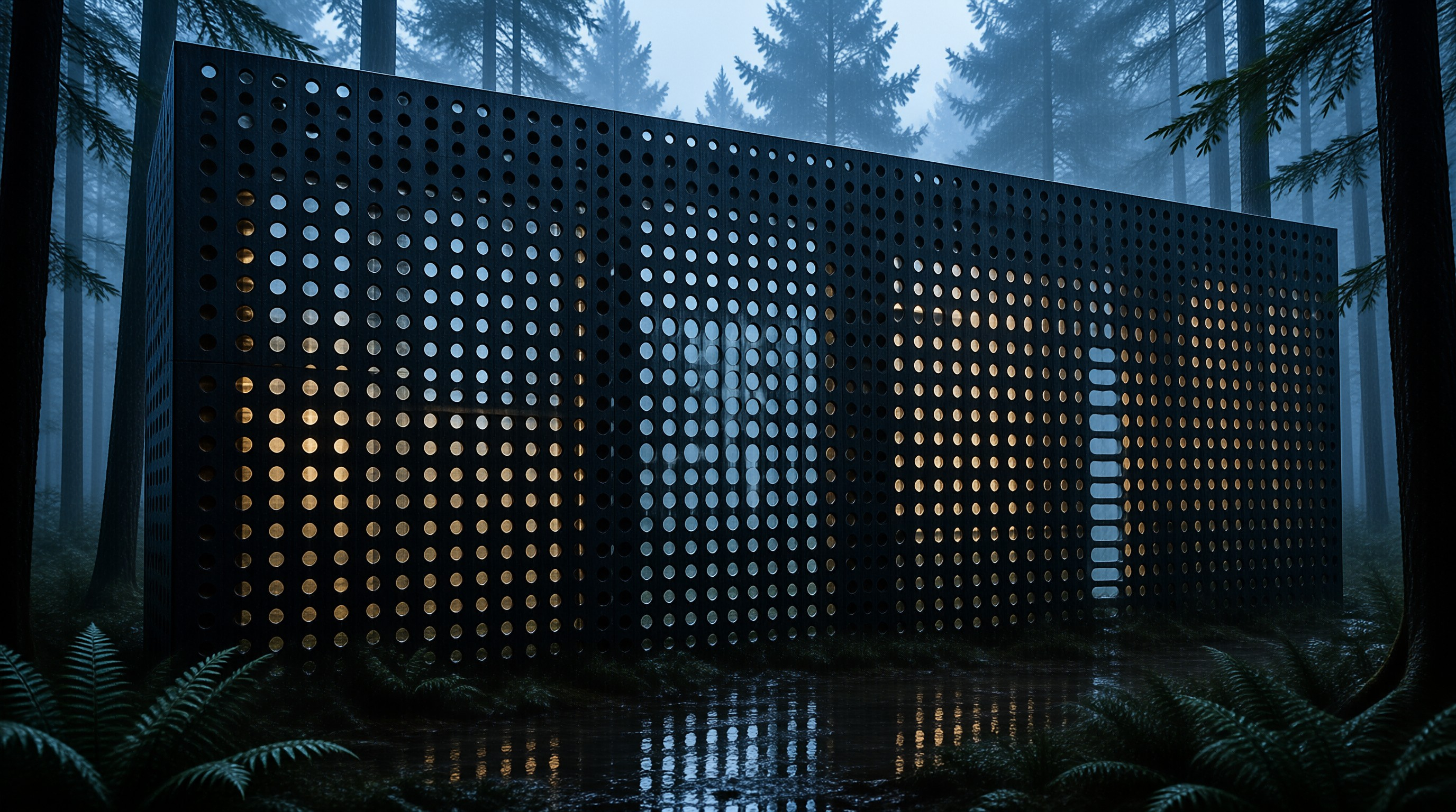 Illuminated Perforated Wall