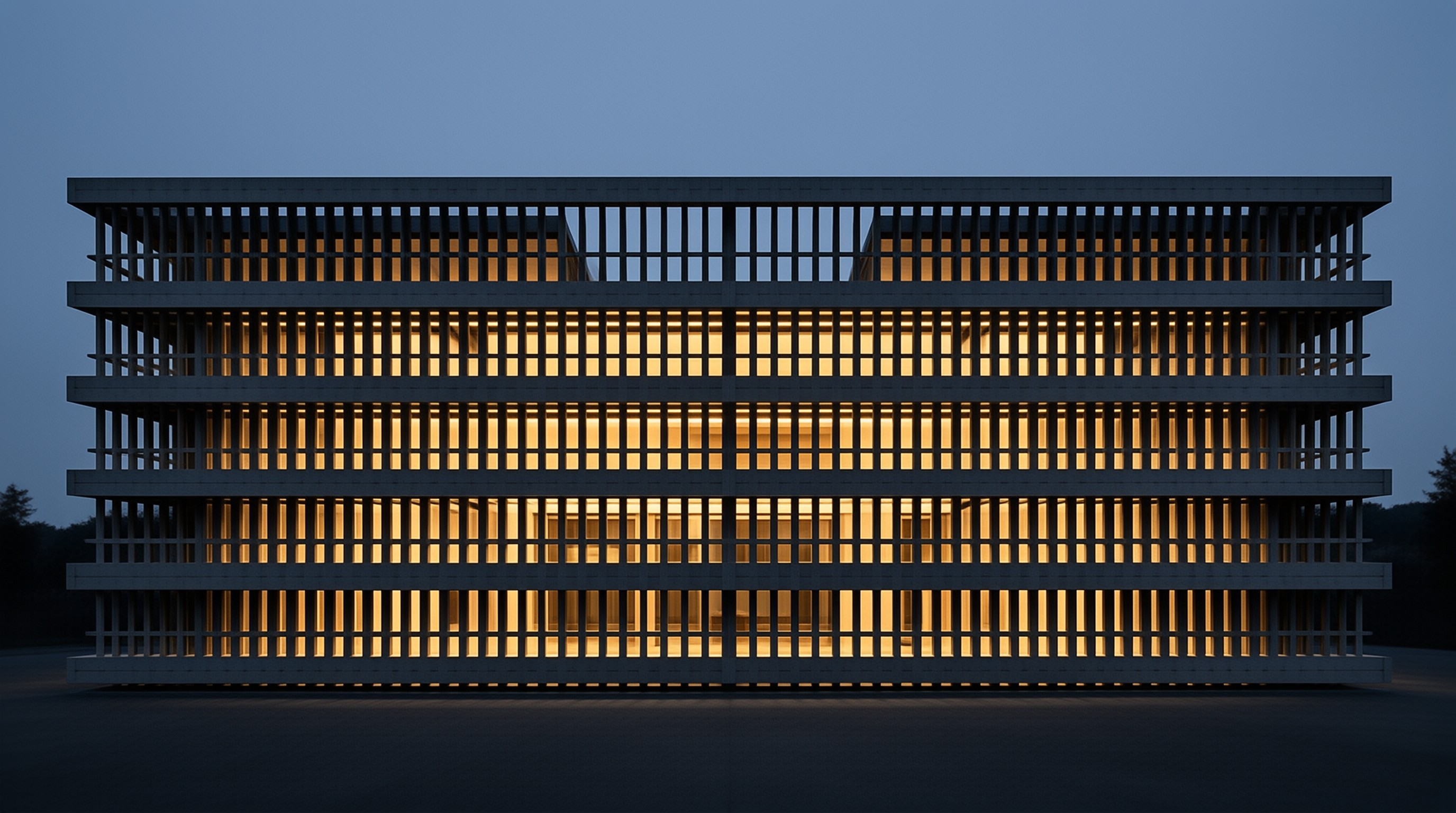 Modern Illuminated Building