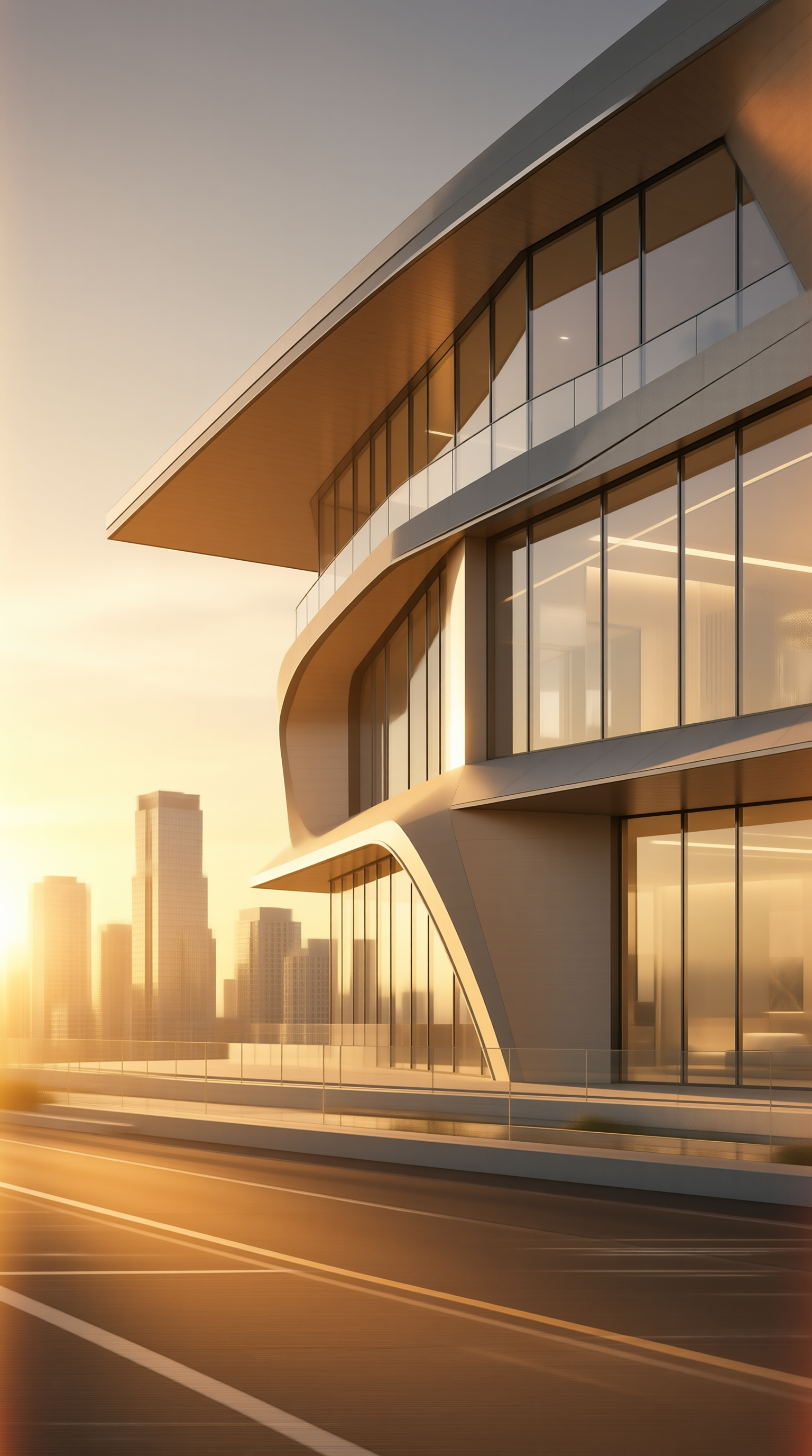 Modern Building at Sunset