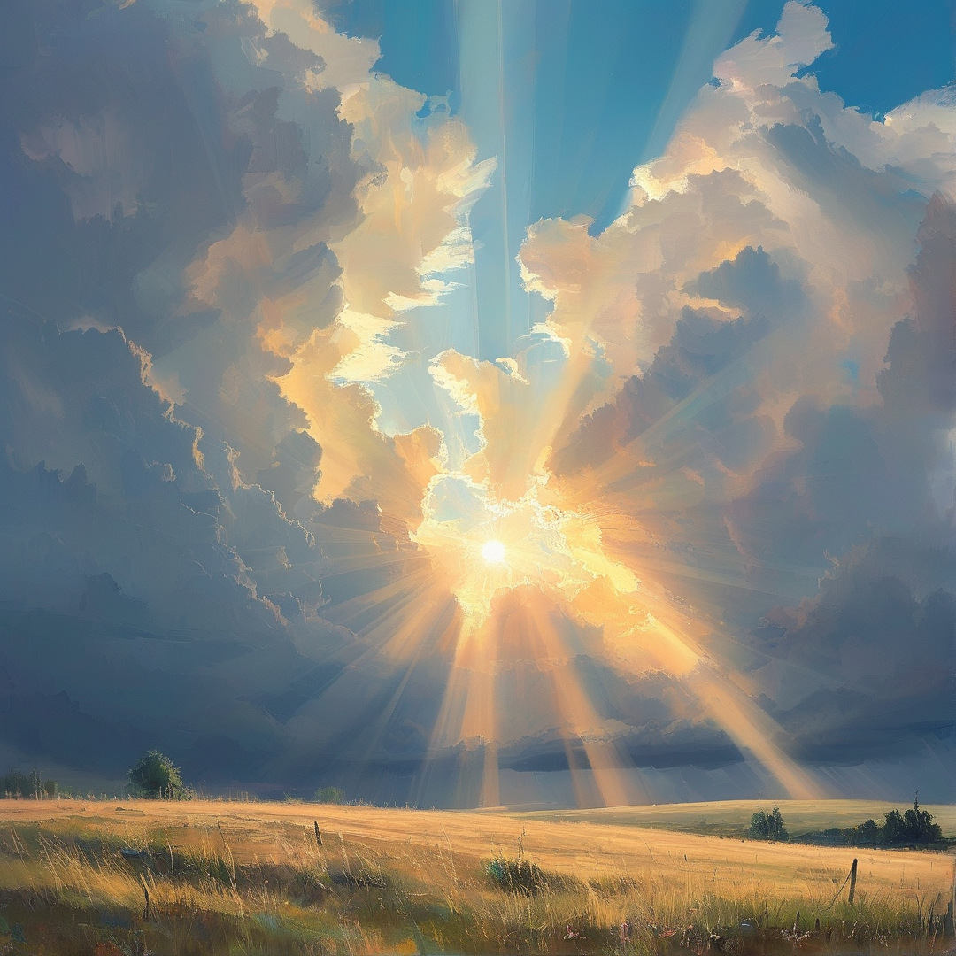 Sunburst Over Golden Meadow