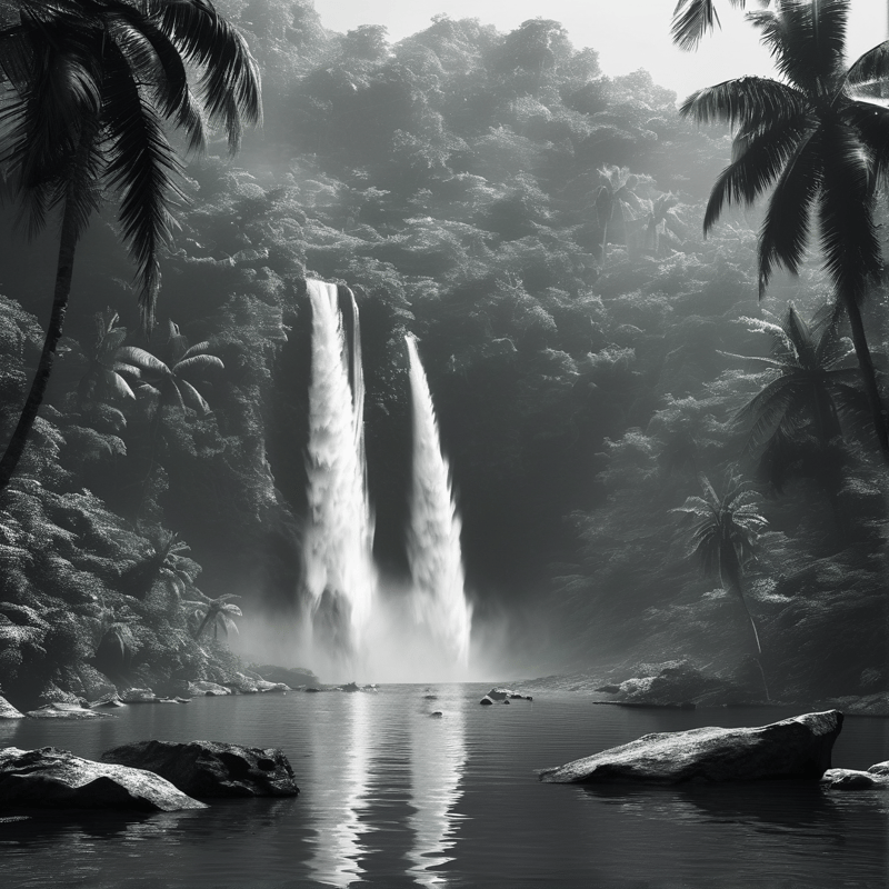 Tropical Double Waterfall