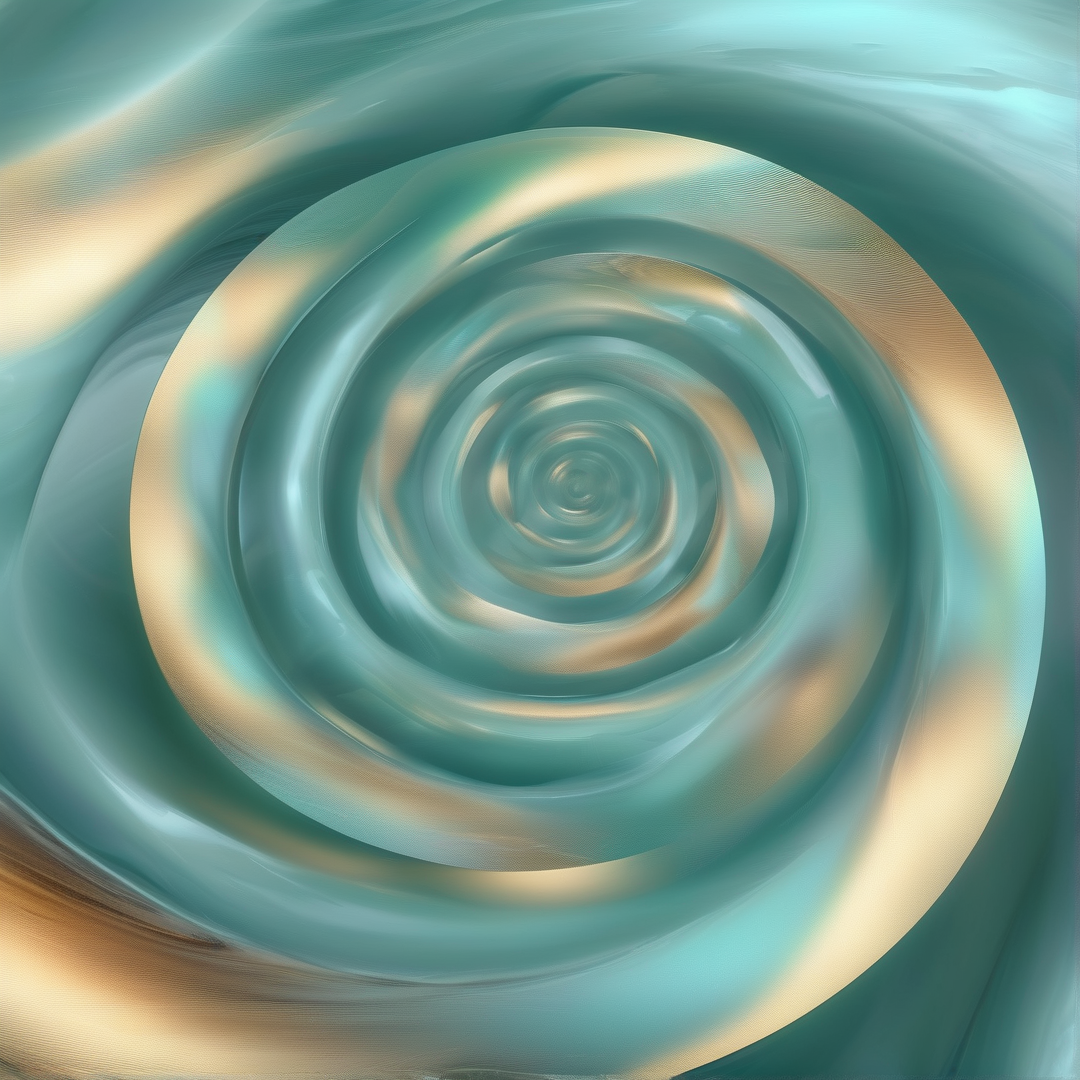 Abstract Teal Gold Vortex