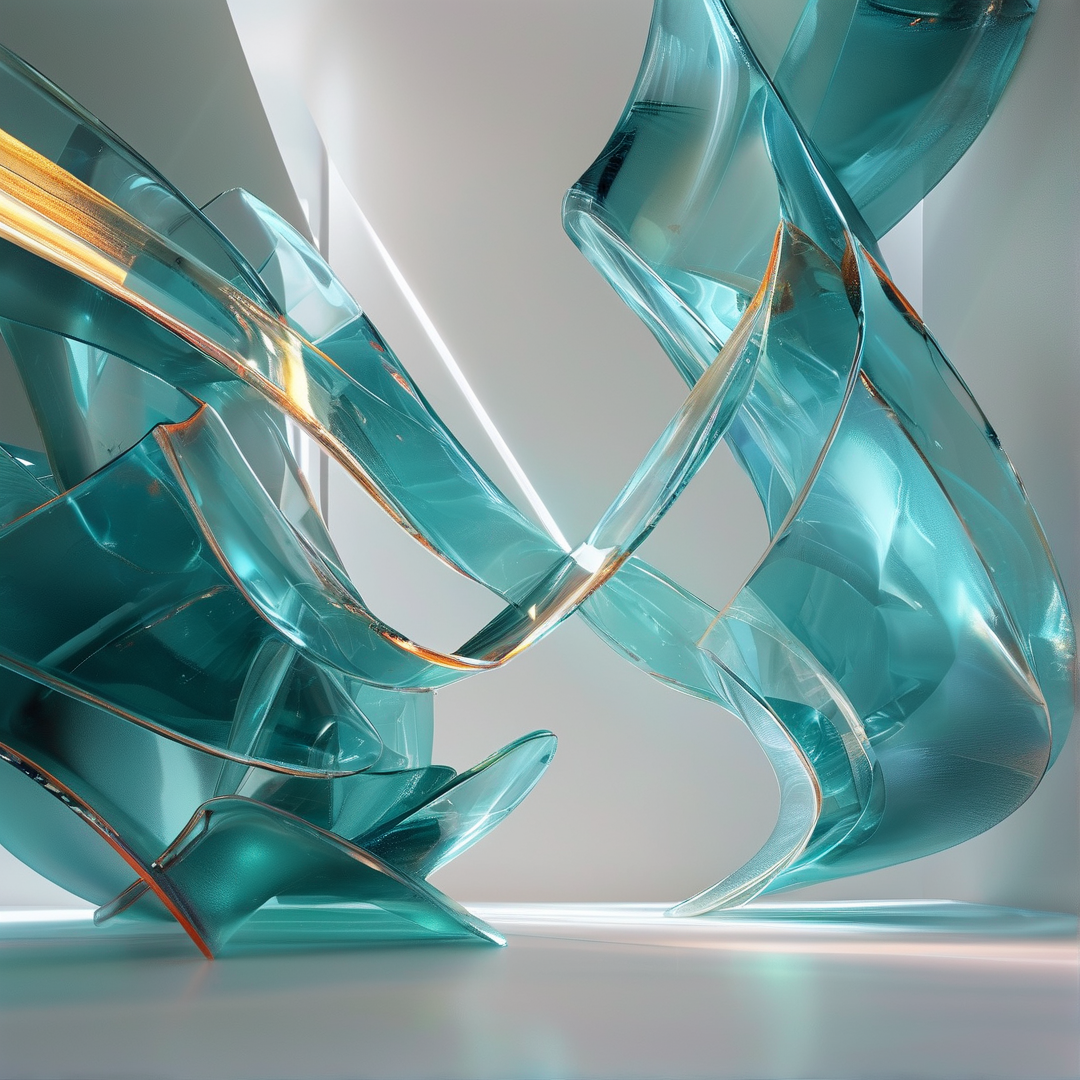 Turquoise Glass Sculpture