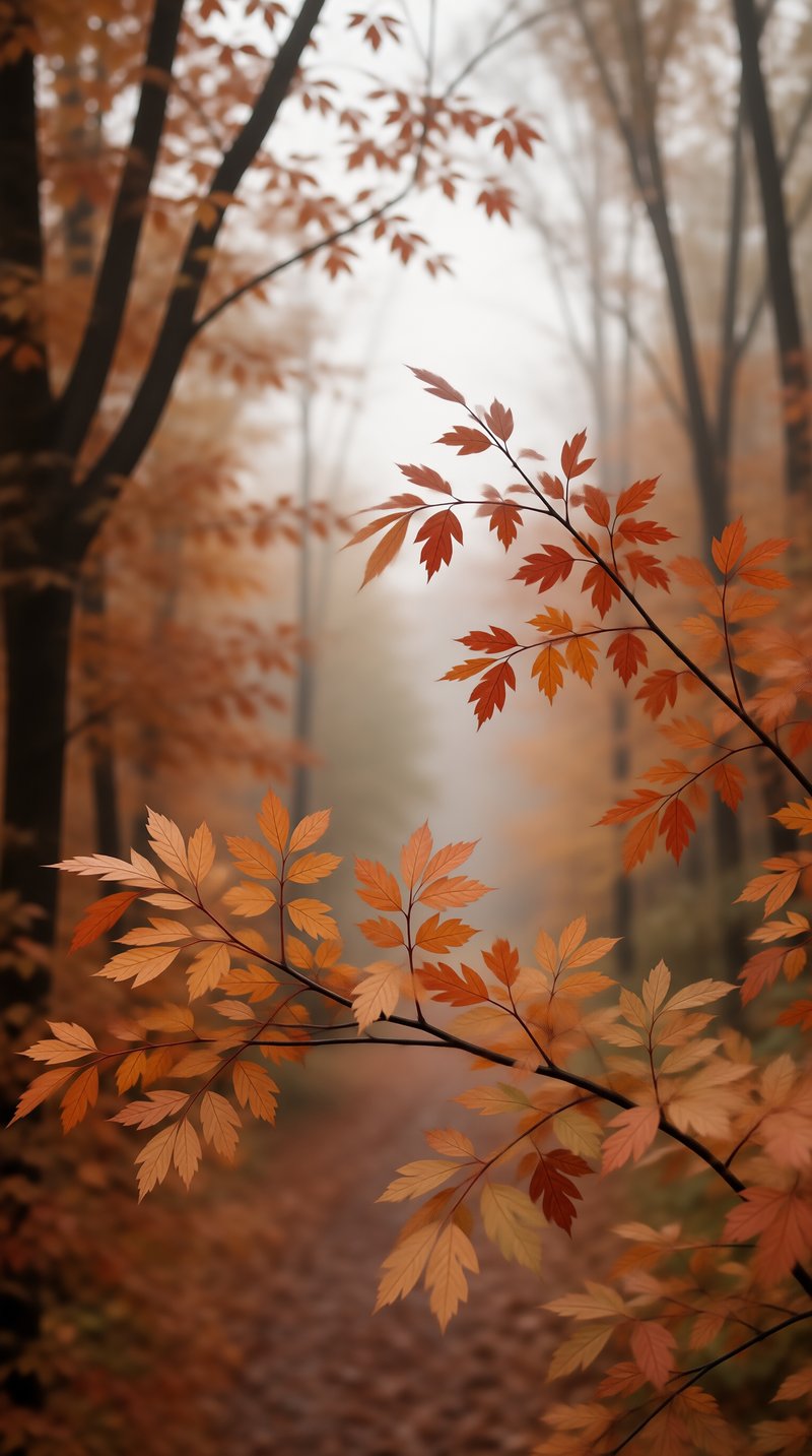 Misty Autumn Forest Path