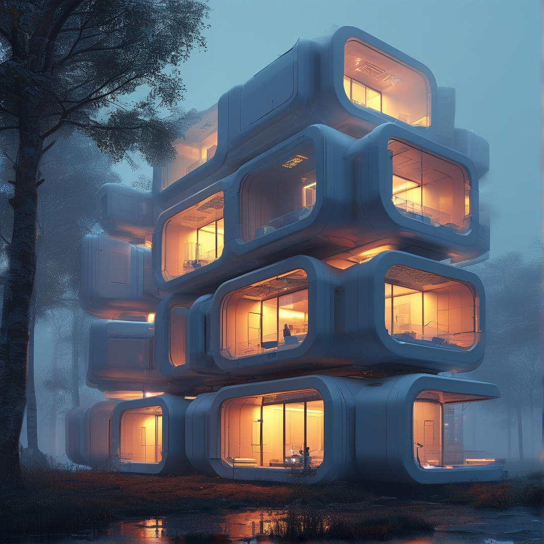 Futuristic Forest Pod Tower