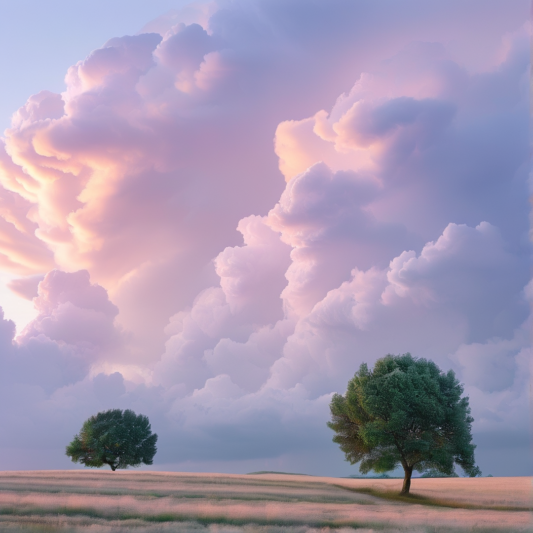 Rolling Hills with Two Trees