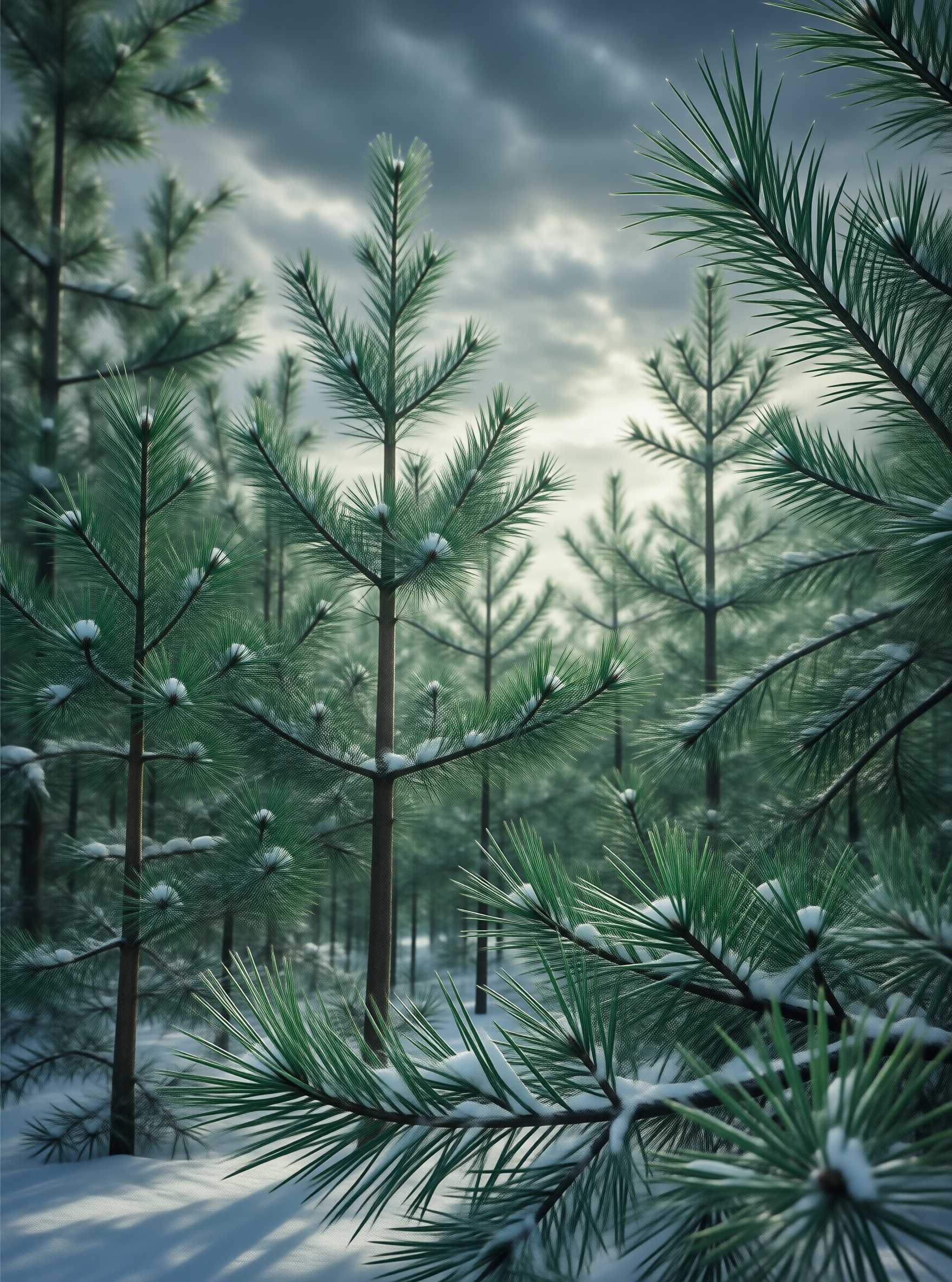 Snowy Pine Forest