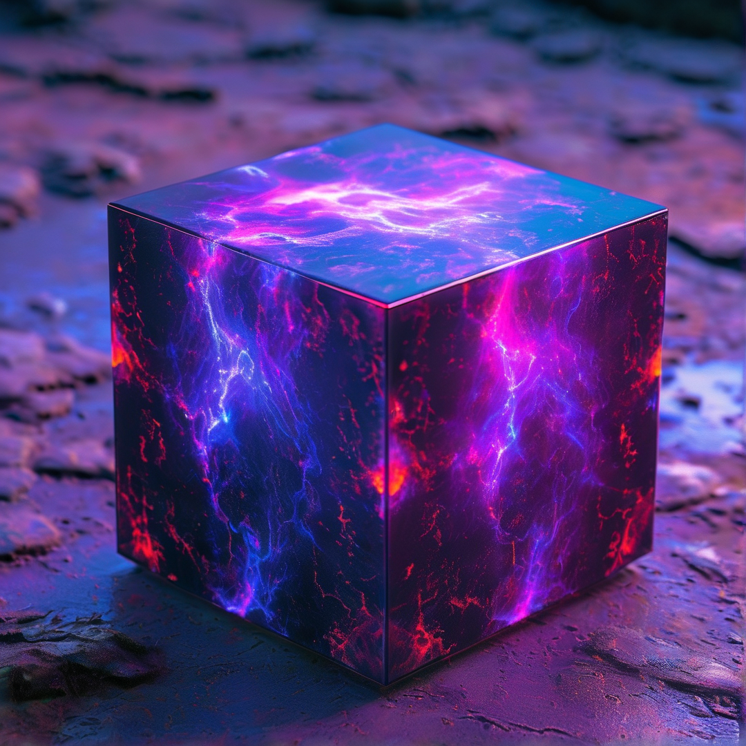 Glowing Galaxy Cube