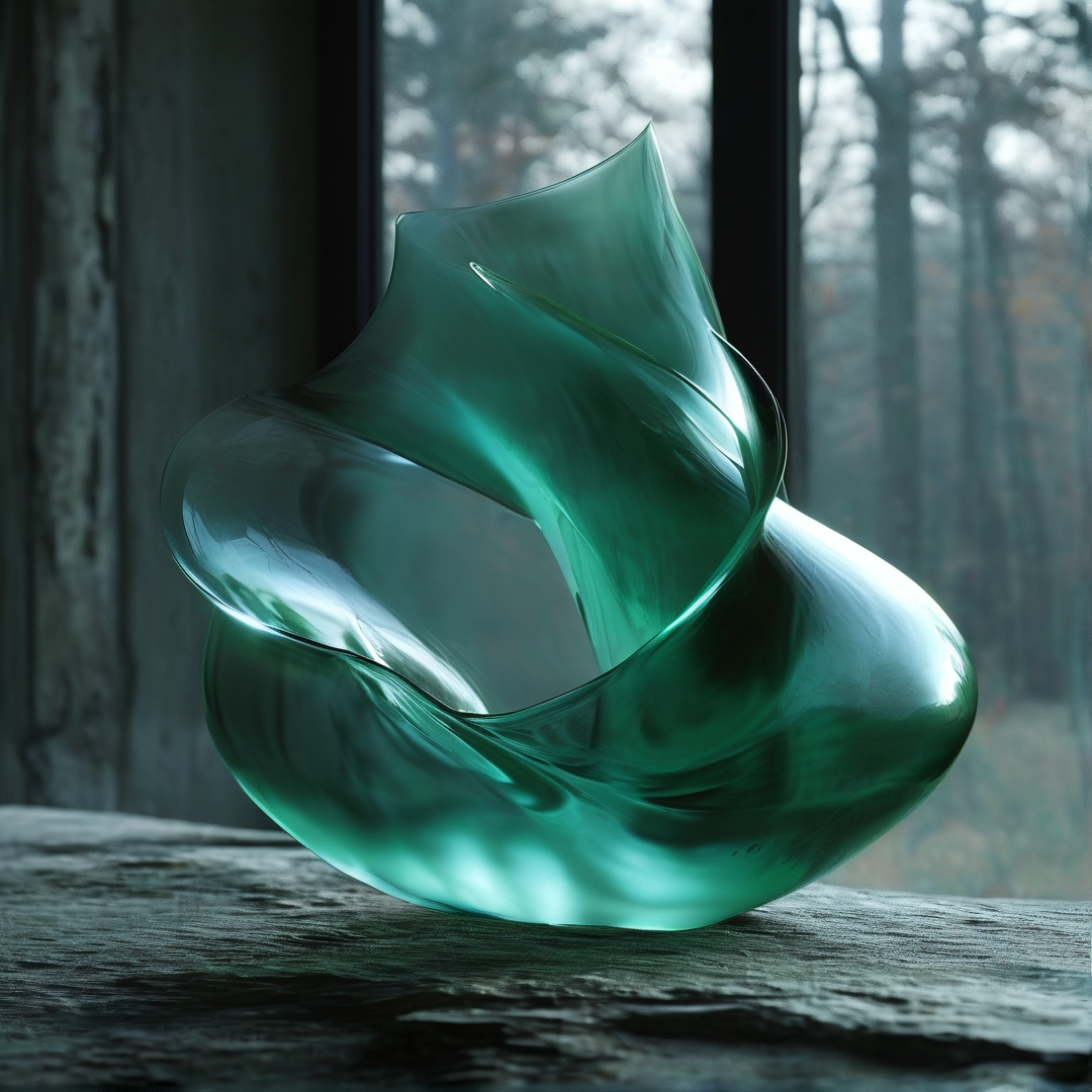 Green Glass Sculpture