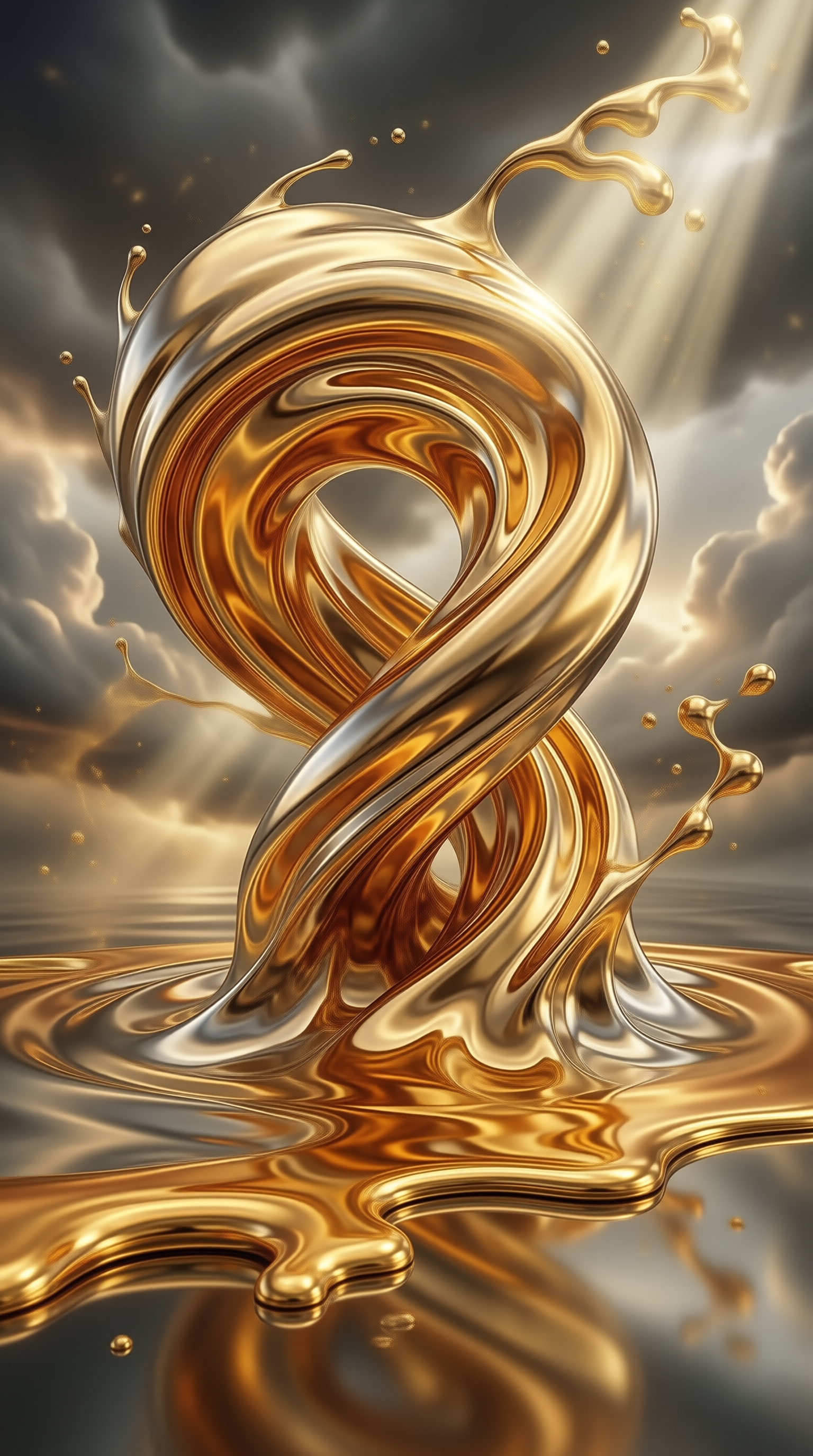 Golden Fluid Infinity Symbol