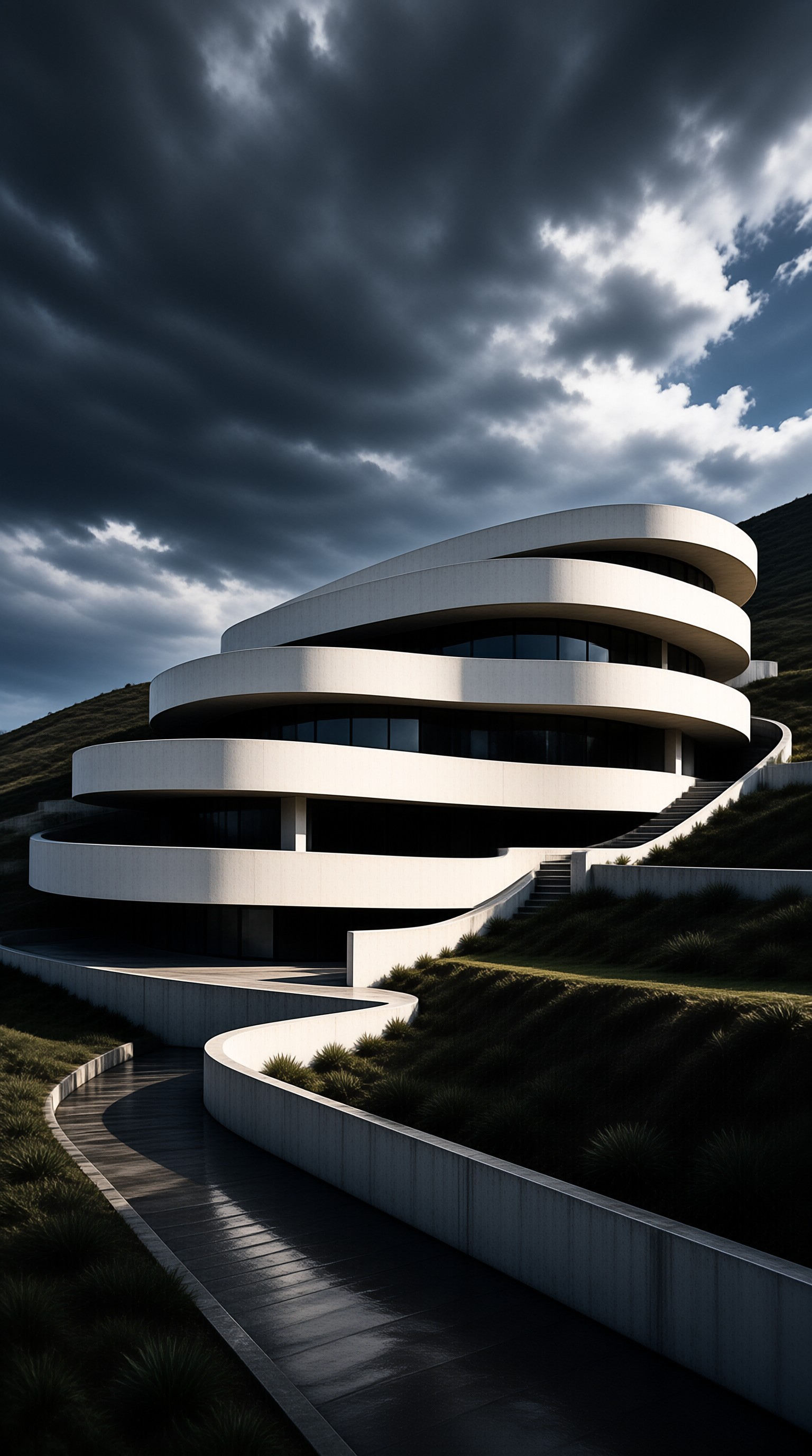 Spiral White Modern Building