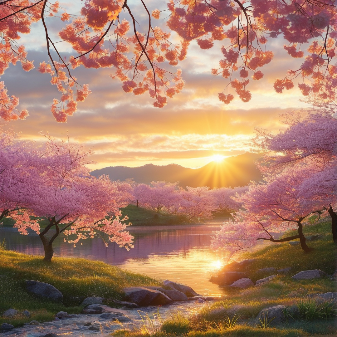 Cherry Blossom Sunset