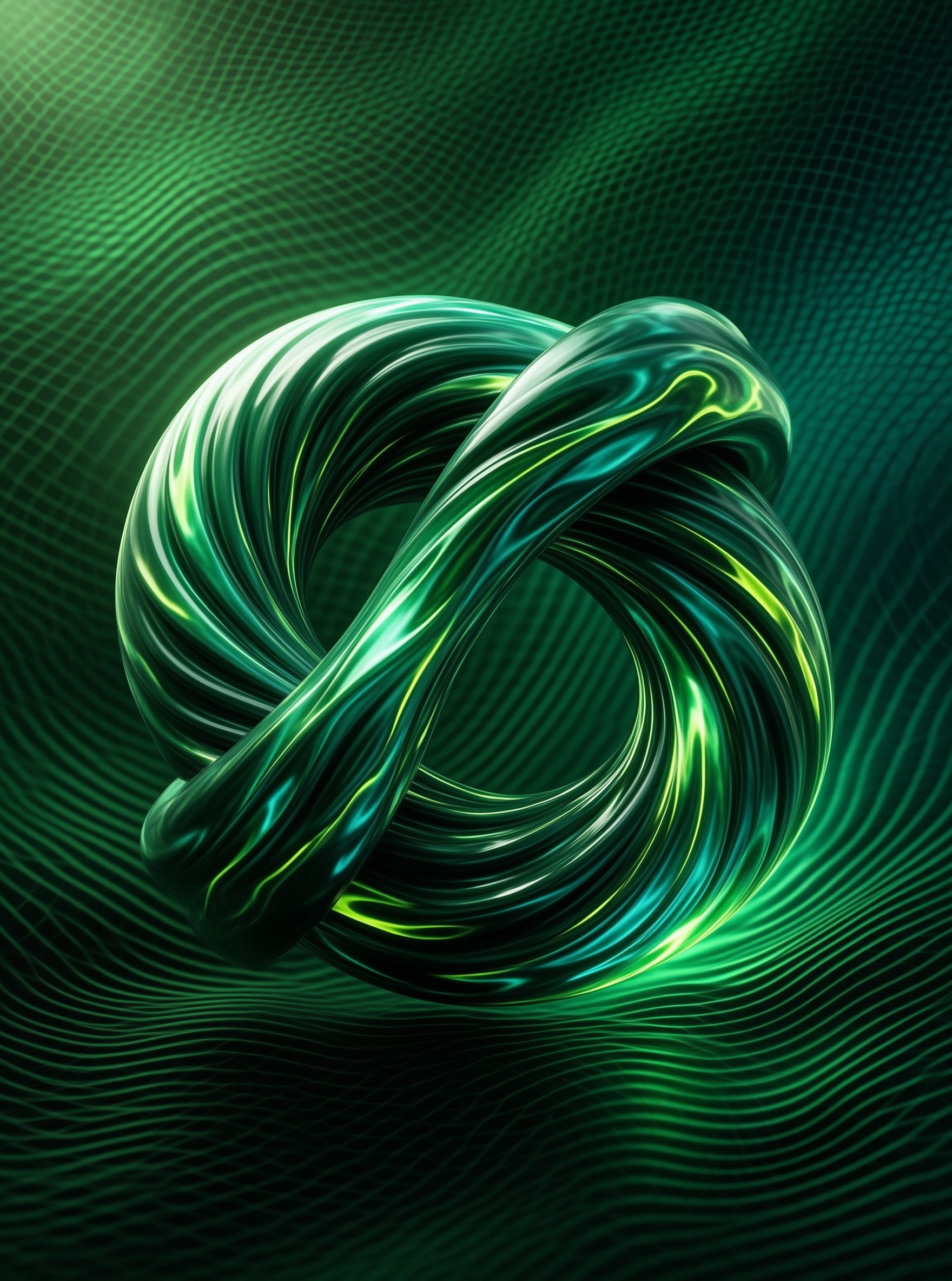 Green Abstract Knot
