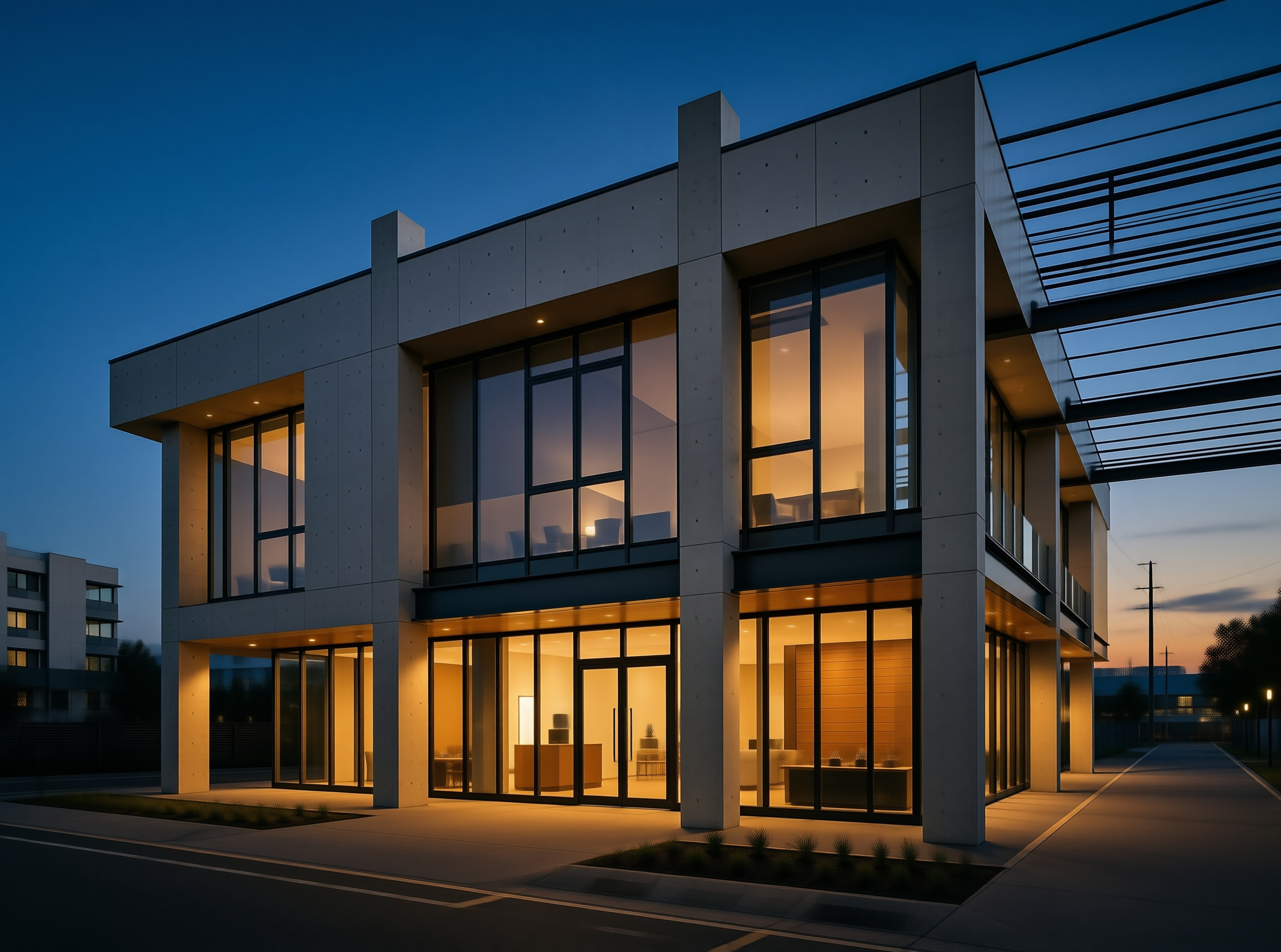 Modern House at Dusk