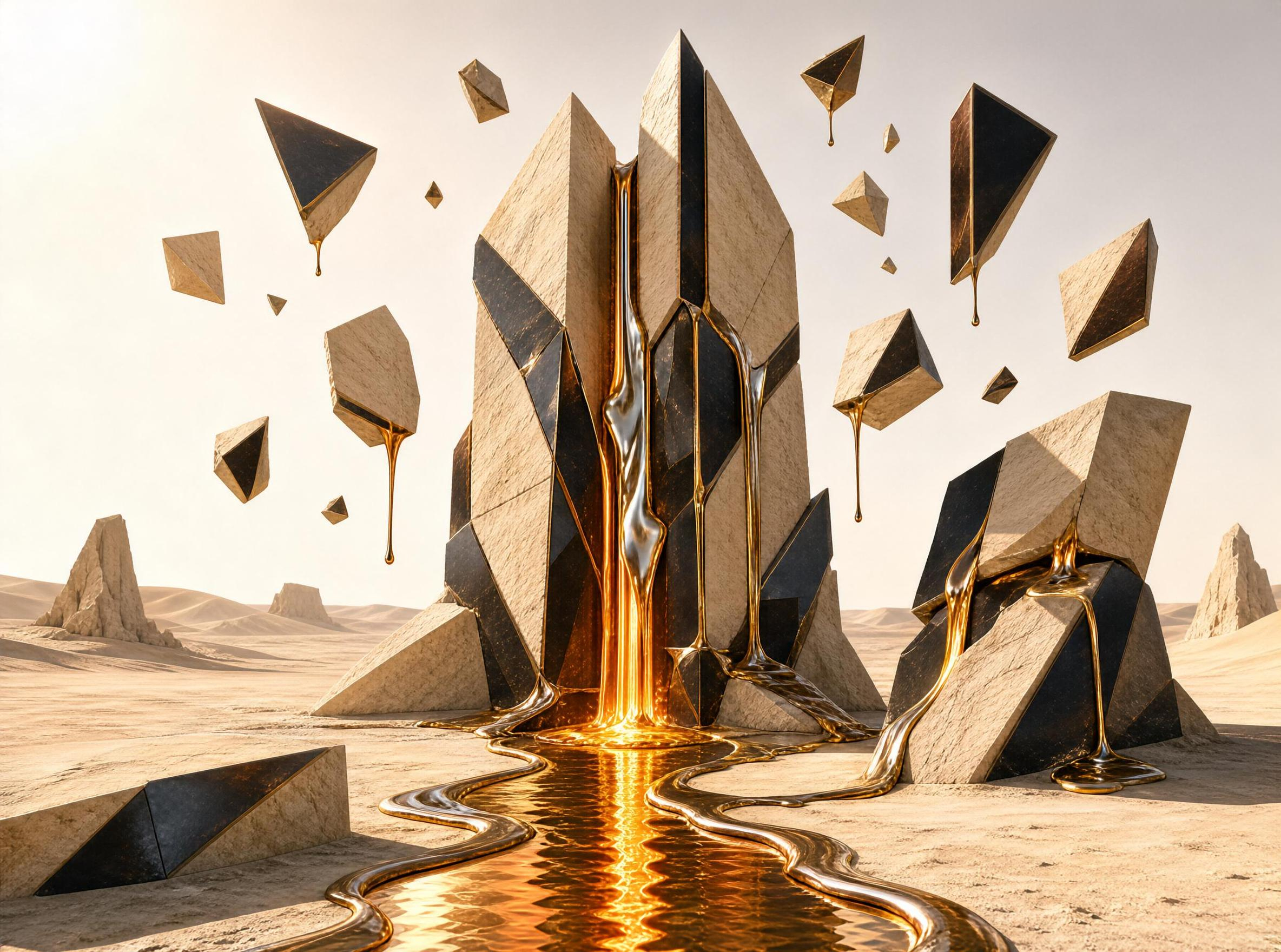 Golden Flow in Desert