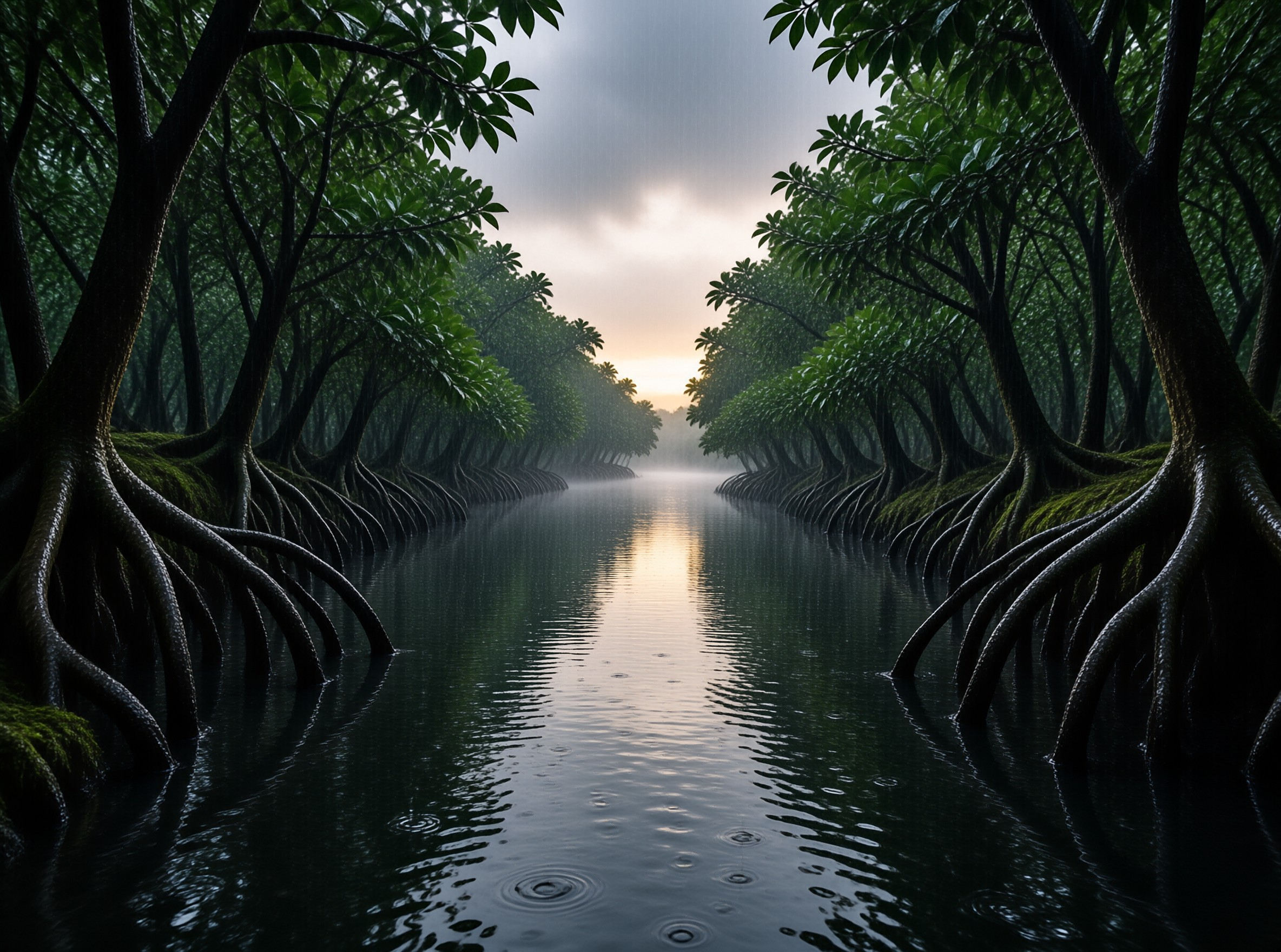 Misty Forest River