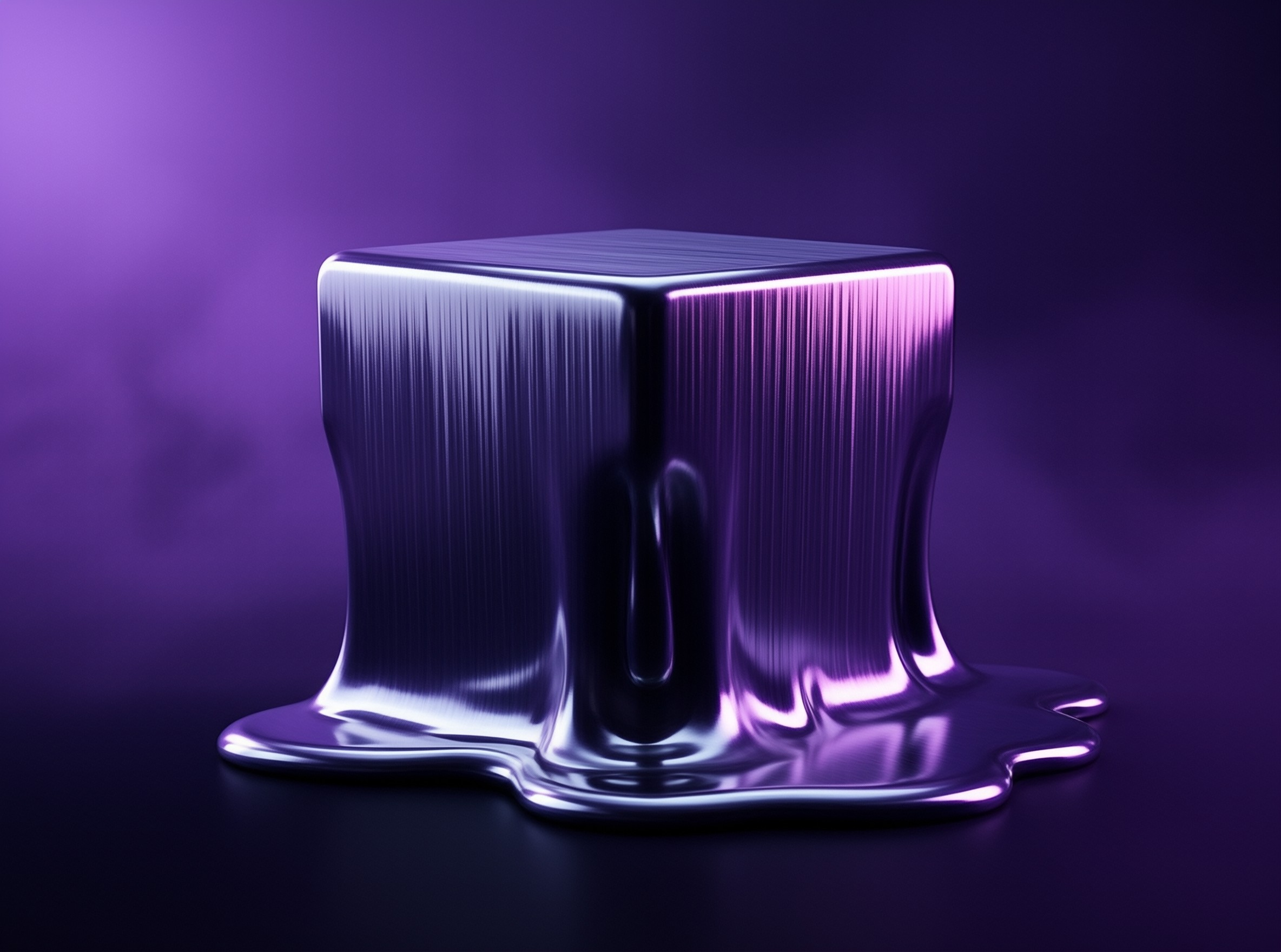 Melting Metallic Cube
