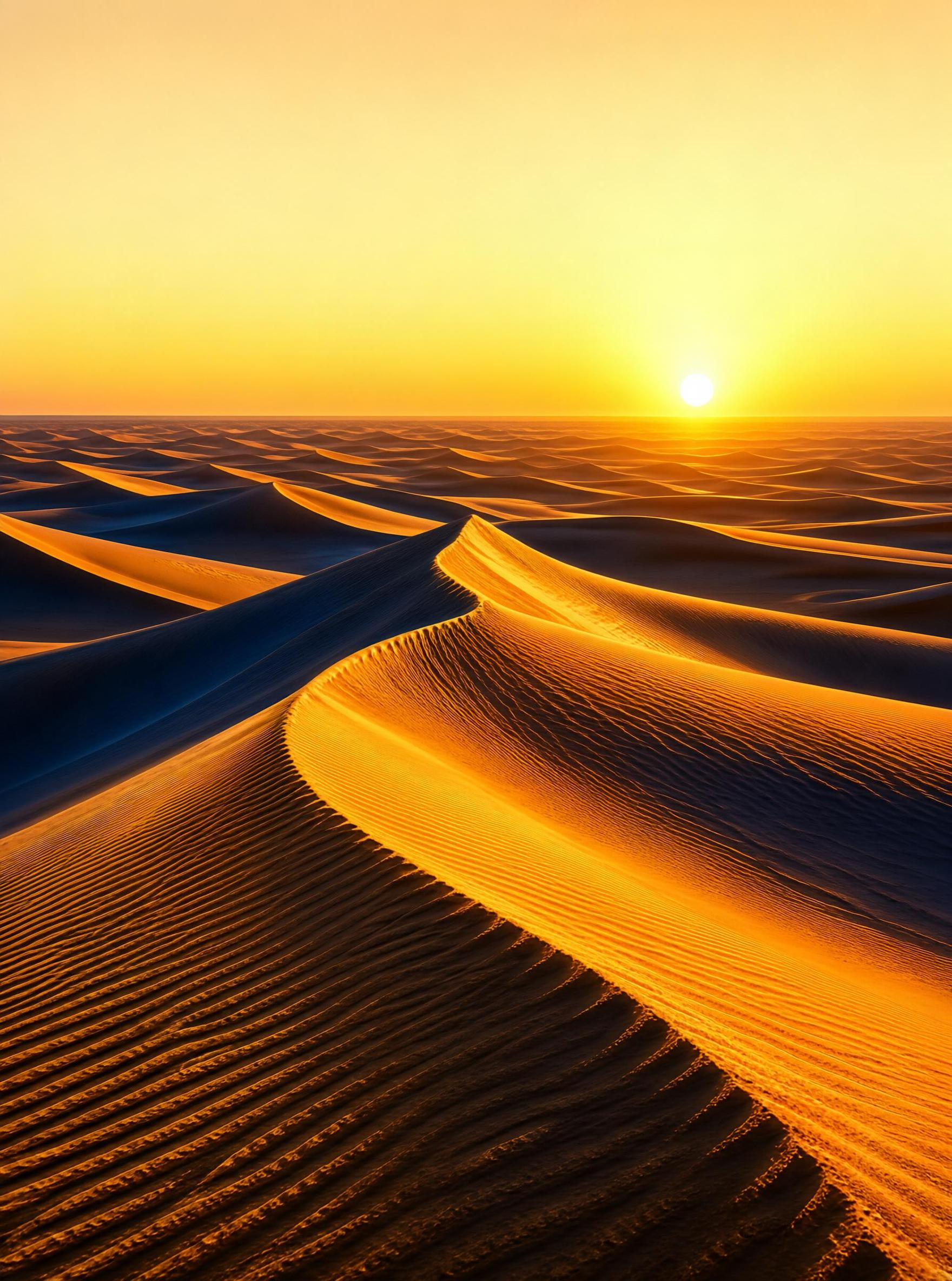 Sunset Over Desert Dunes