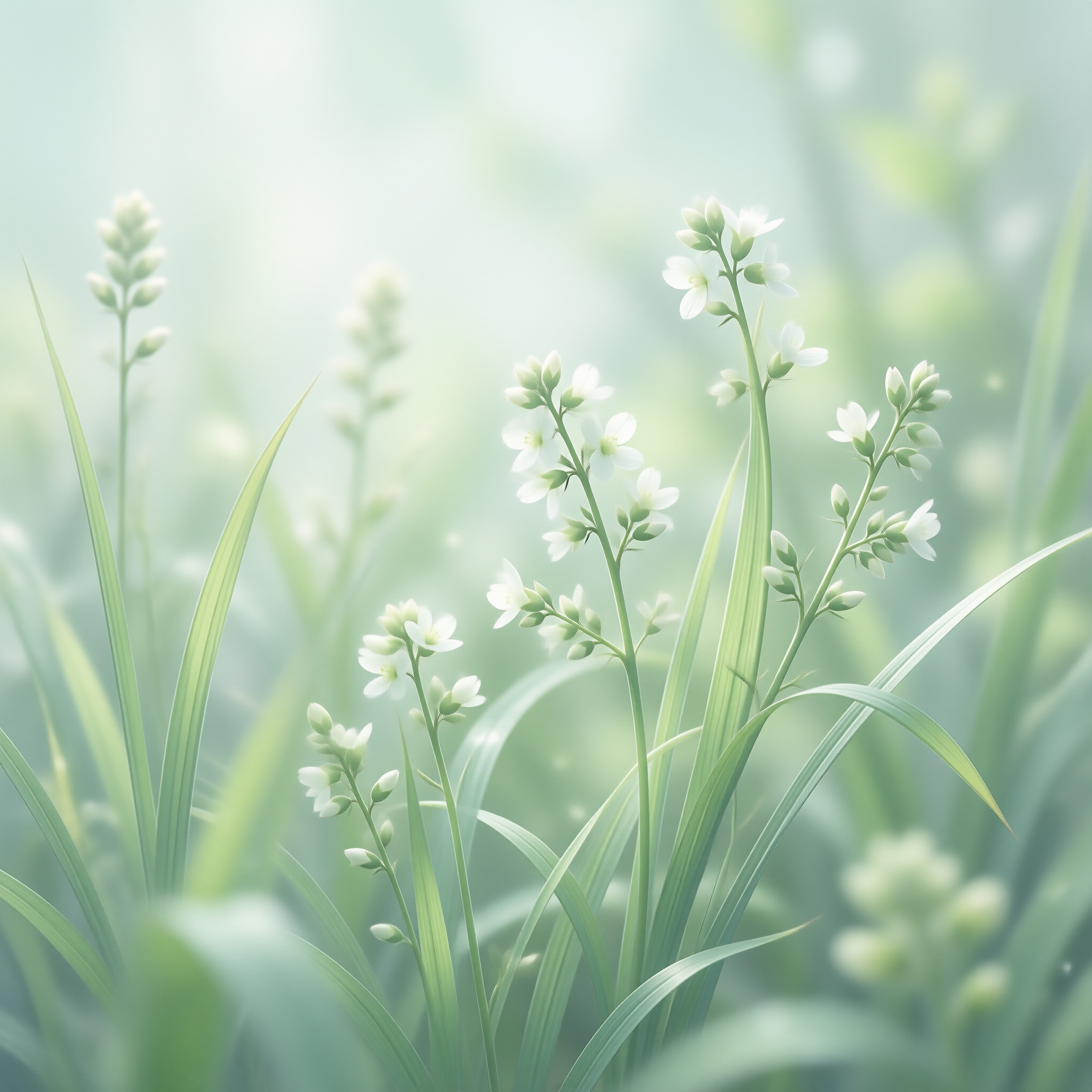 Misty White Blossoms