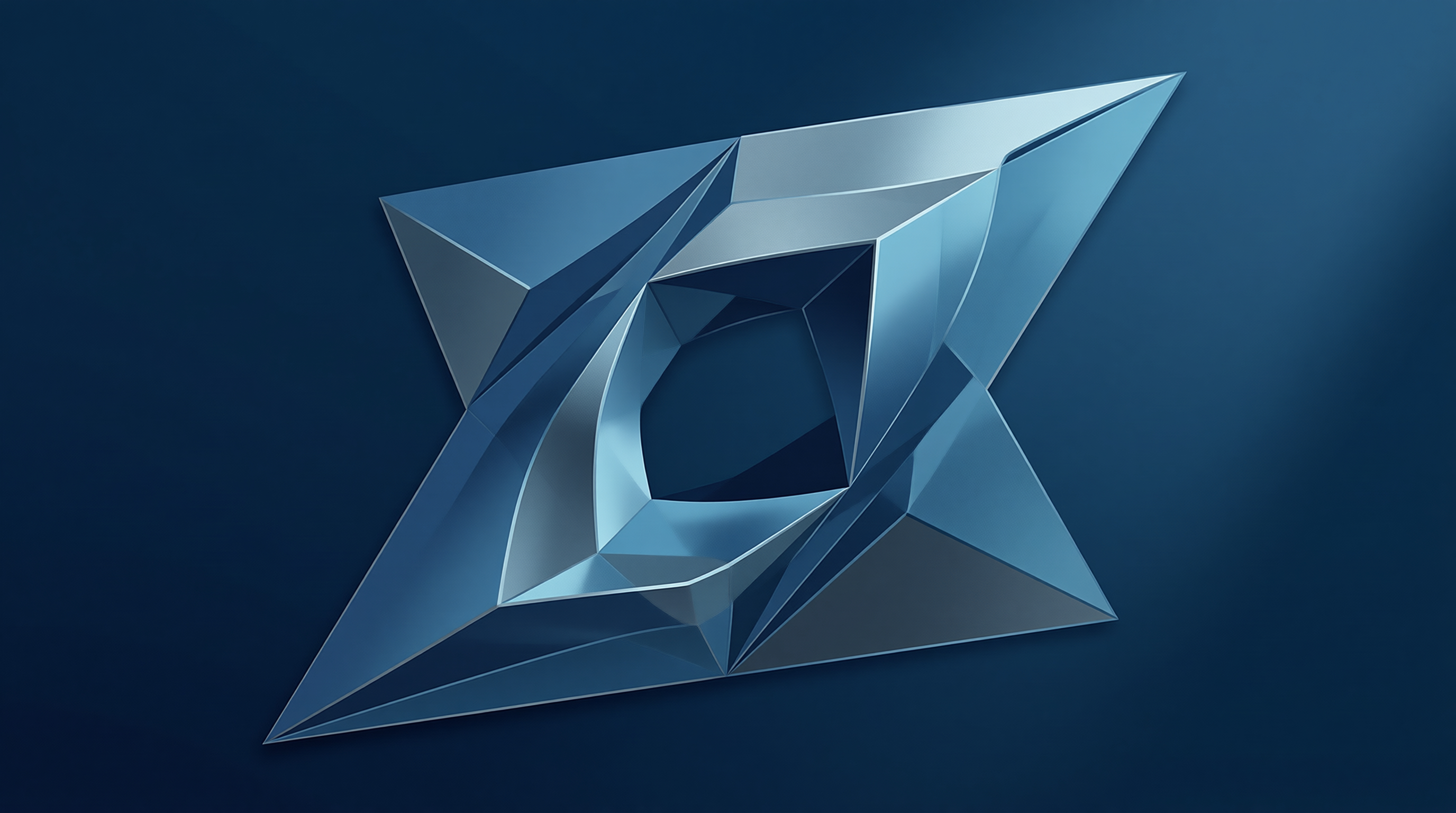 Abstract Blue Geometric Crystal