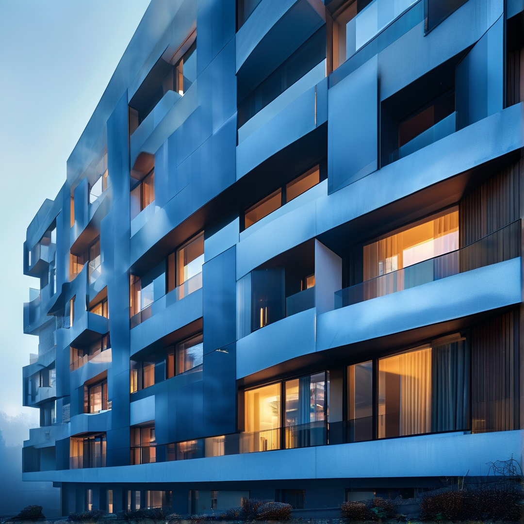 Modern Blue Residential Tower