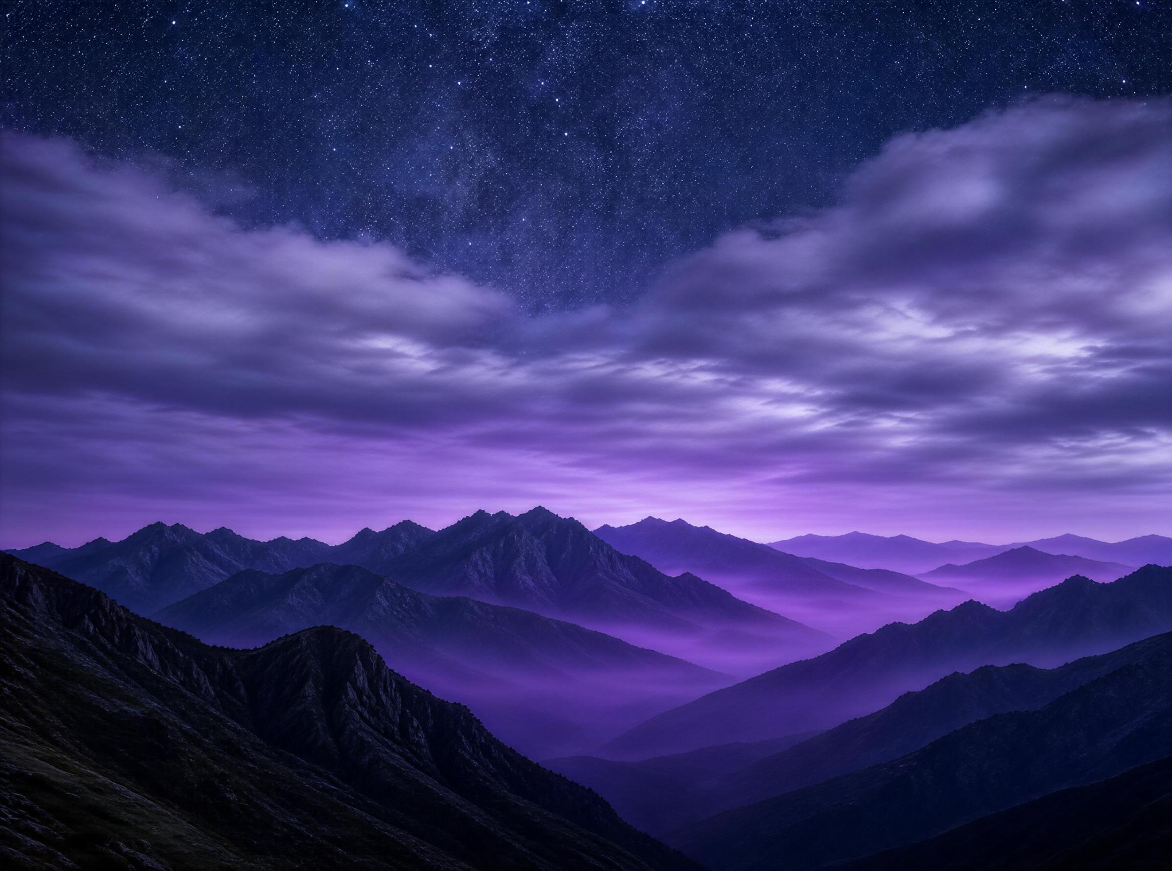 Starry Night Over Mountains