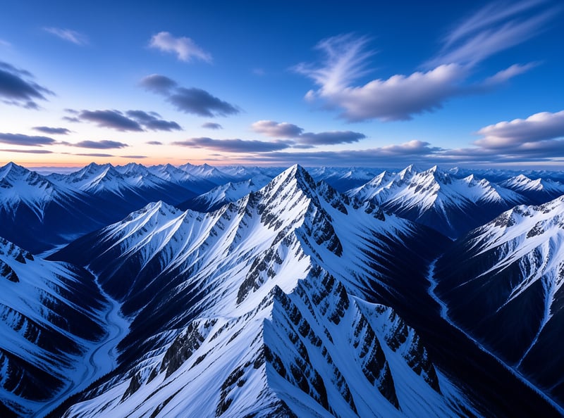 Snowy Peaks at Golden Hour