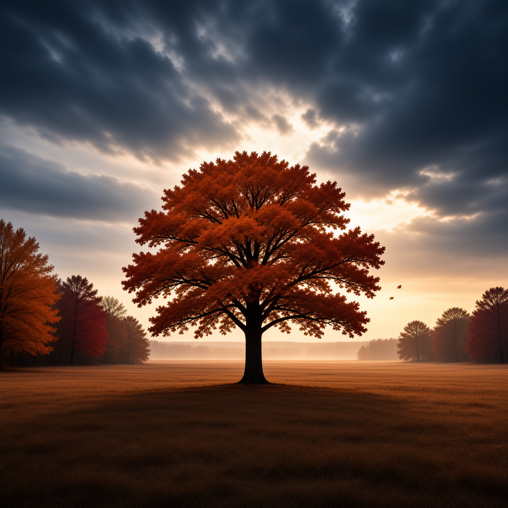 Solitary Autumn Tree